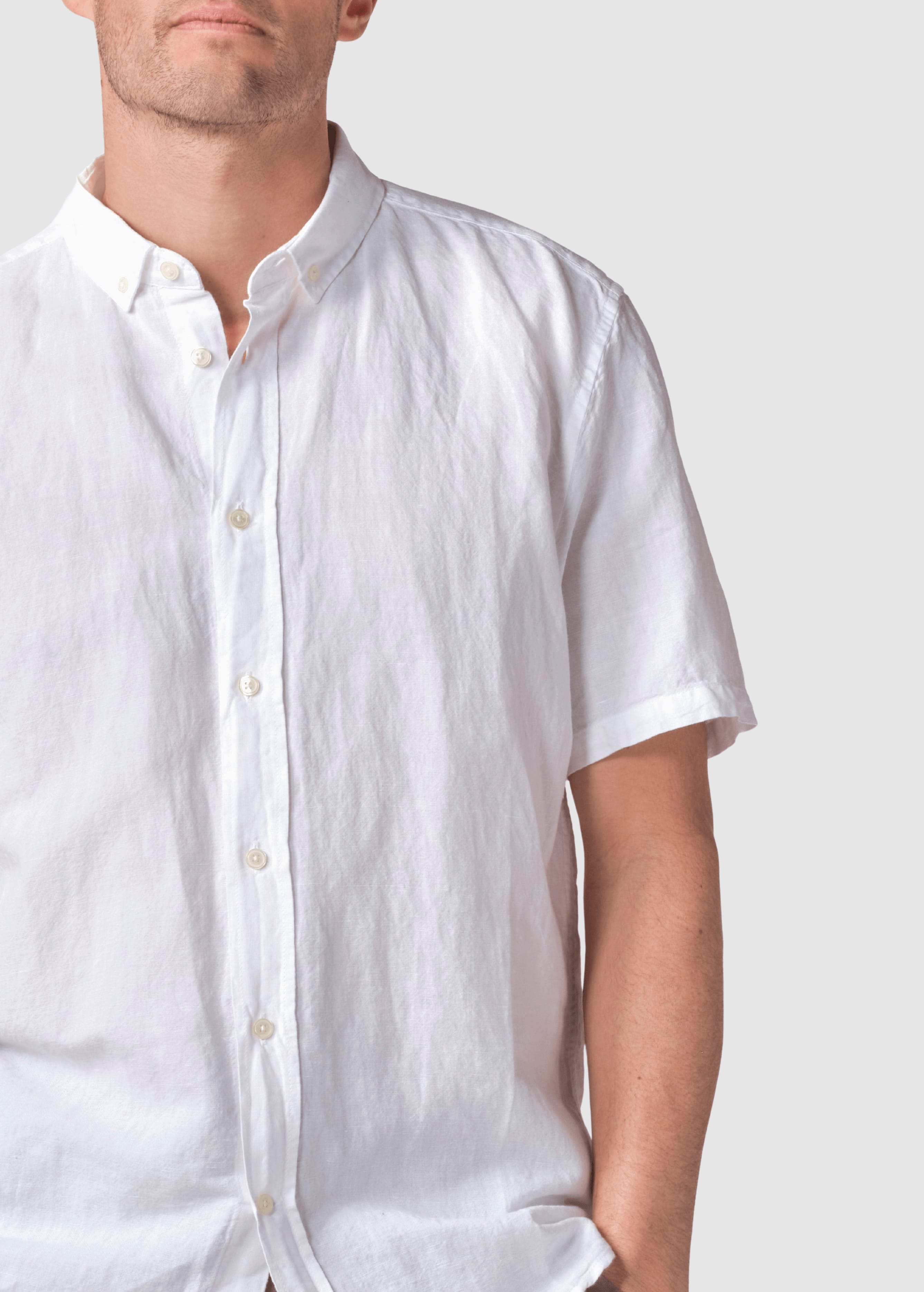 Mikkel Linen Shirt Ocs White