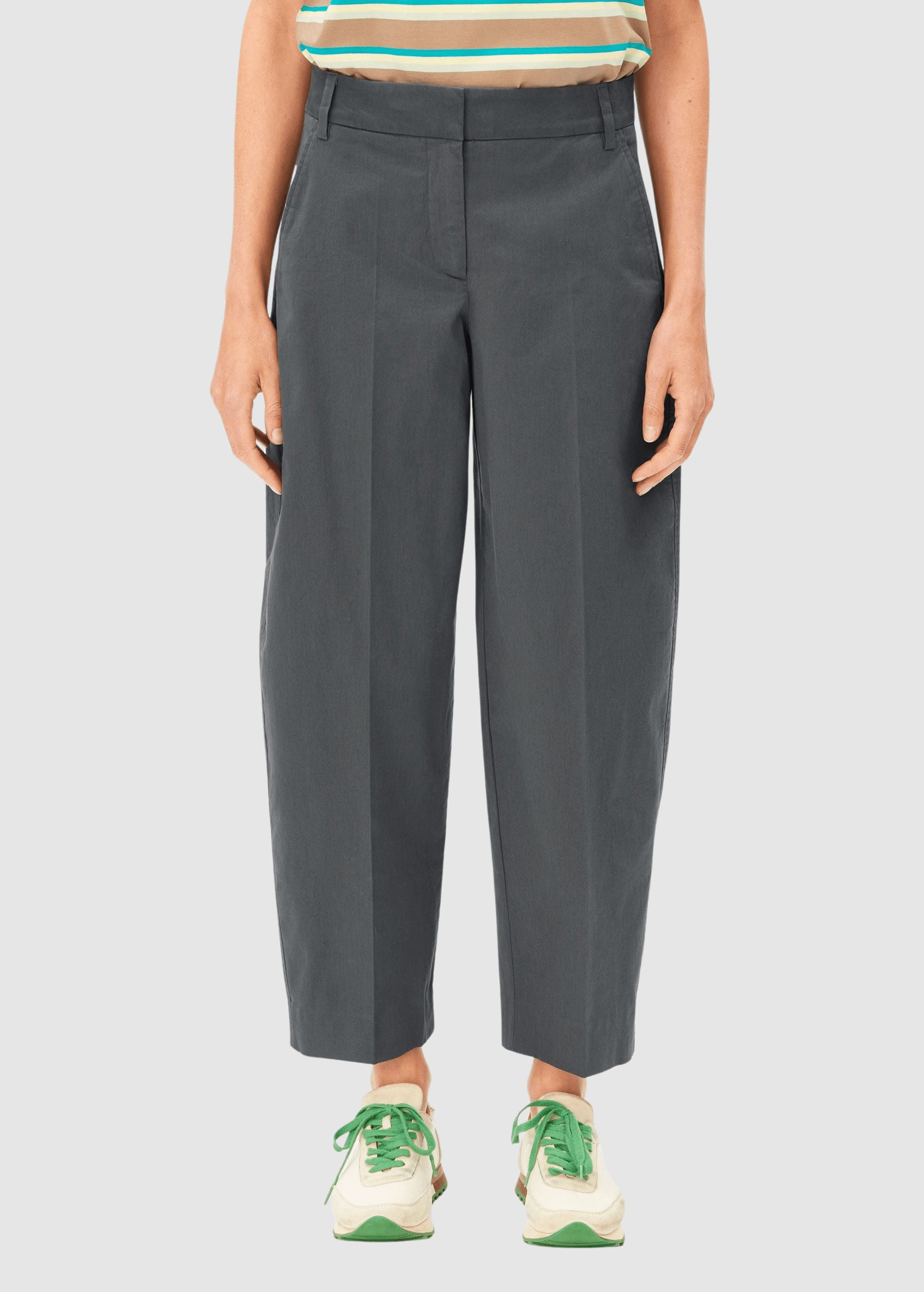 Barrel Leg Twill Pant Space Steel