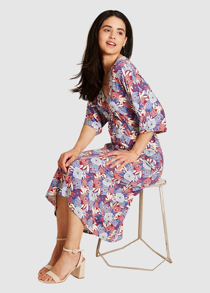 Midikleid aus Viskose