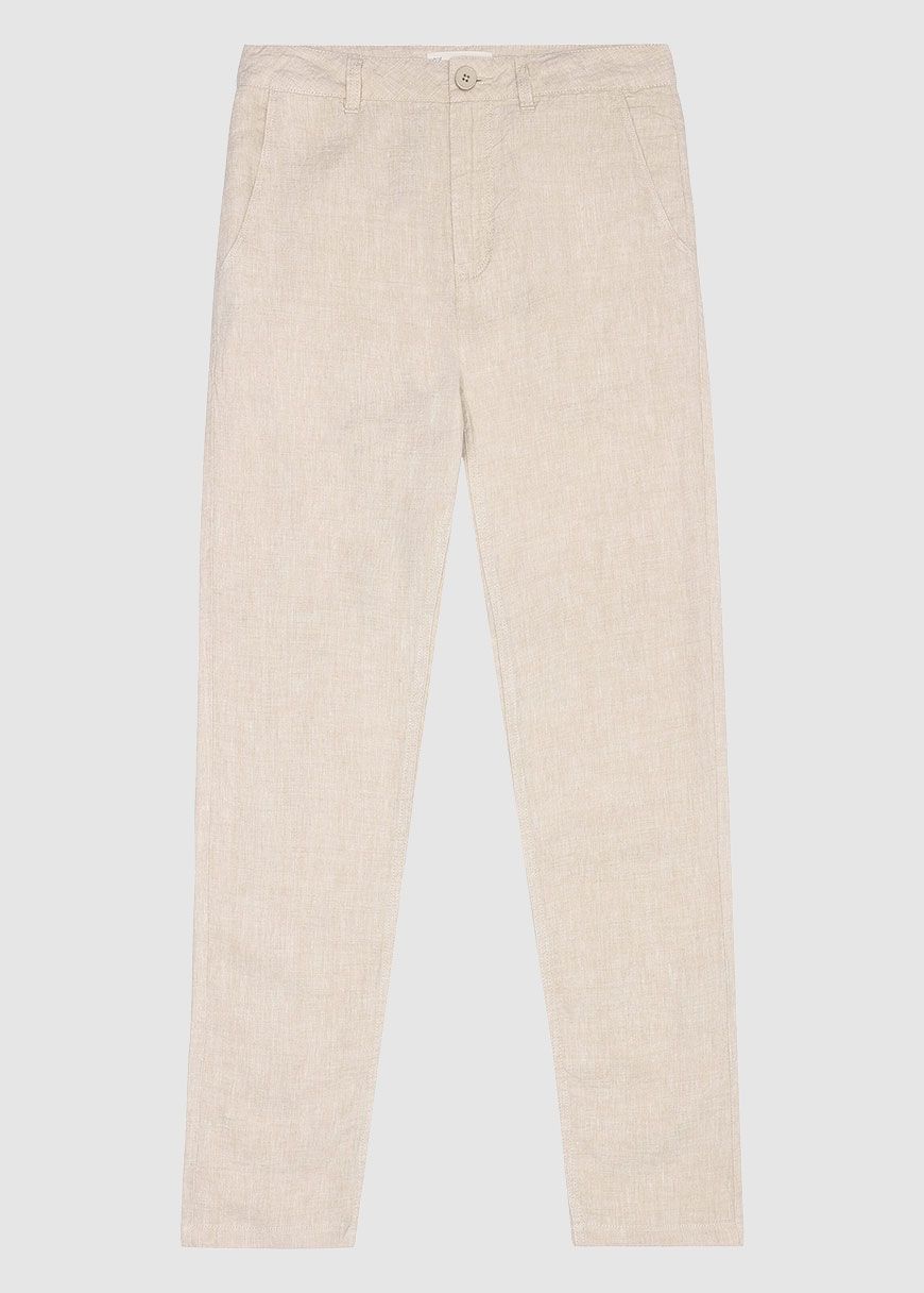 Calla Tapered Mid-Rise Linen Pants