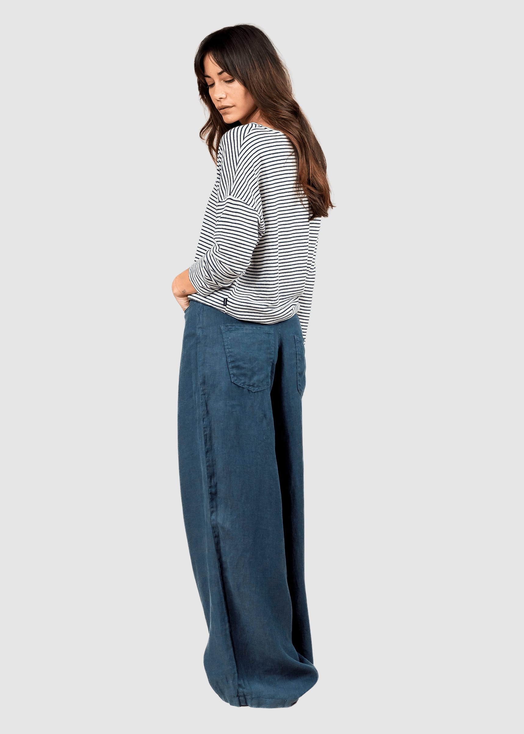 Loren Linen Pant Vintage Grey