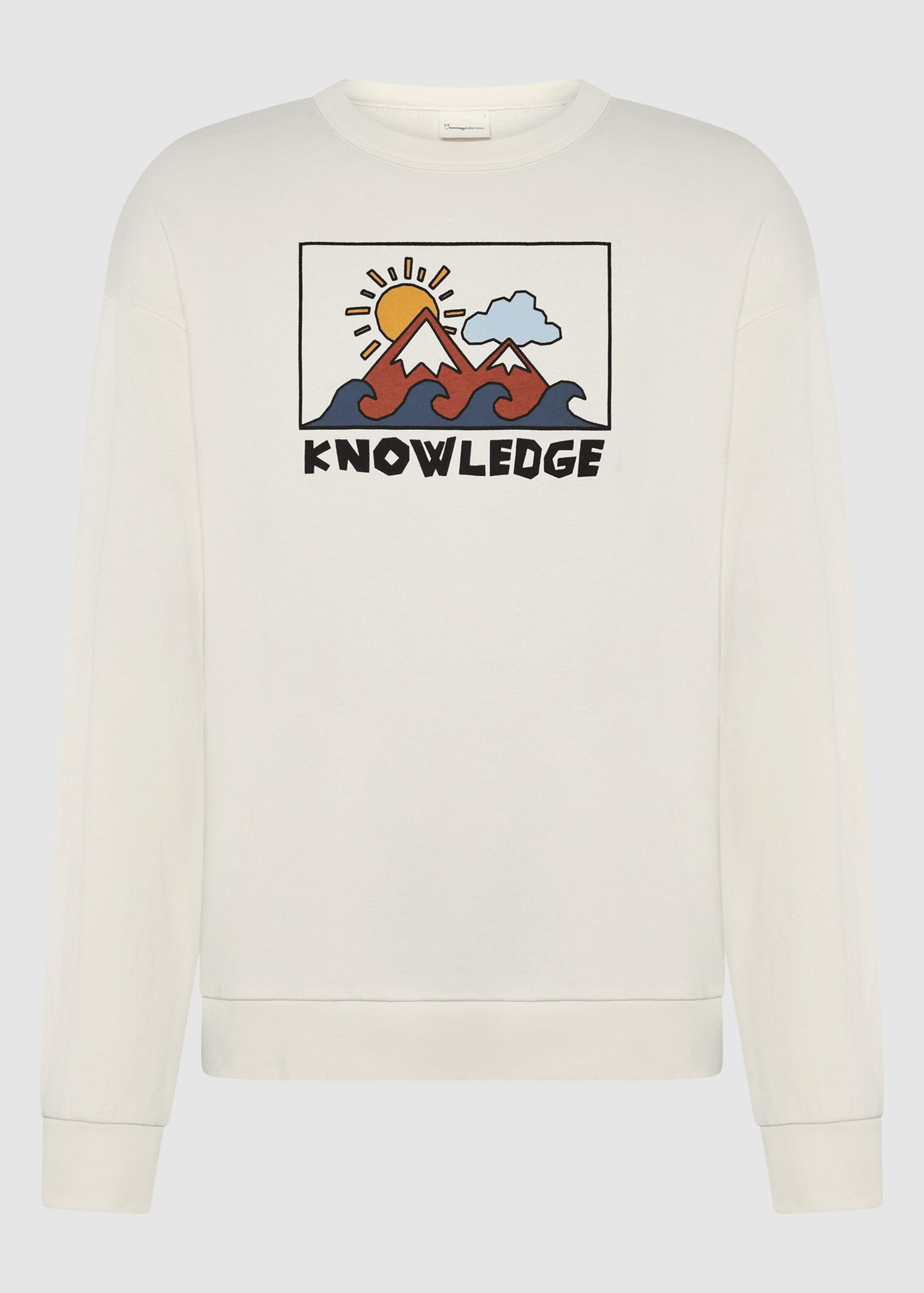 Relaxed Printed Crew Neck Egret Relaxed Printed Crew Neck Egret