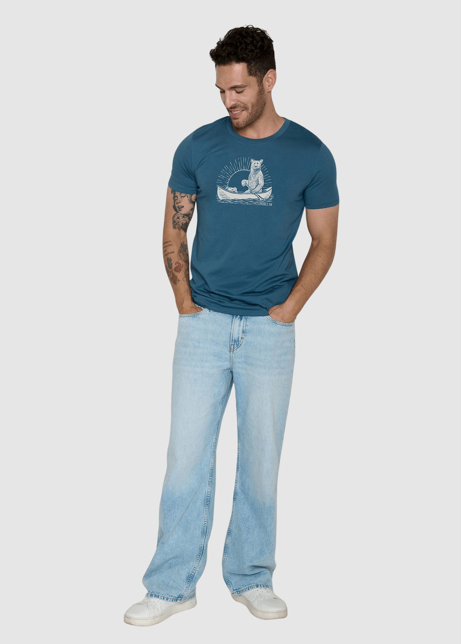 Bear Canoe Guide T-Shirt Tidal Blue Bear Canoe Guide T-Shirt Tidal Blue