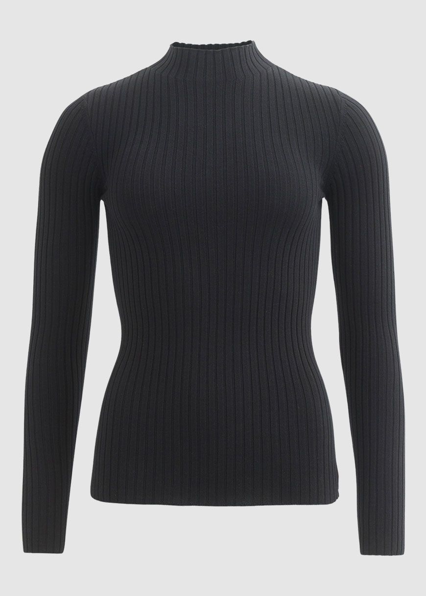 Rippstrick Pullover Stehkragen Rippstrick Pullover Stehkragen