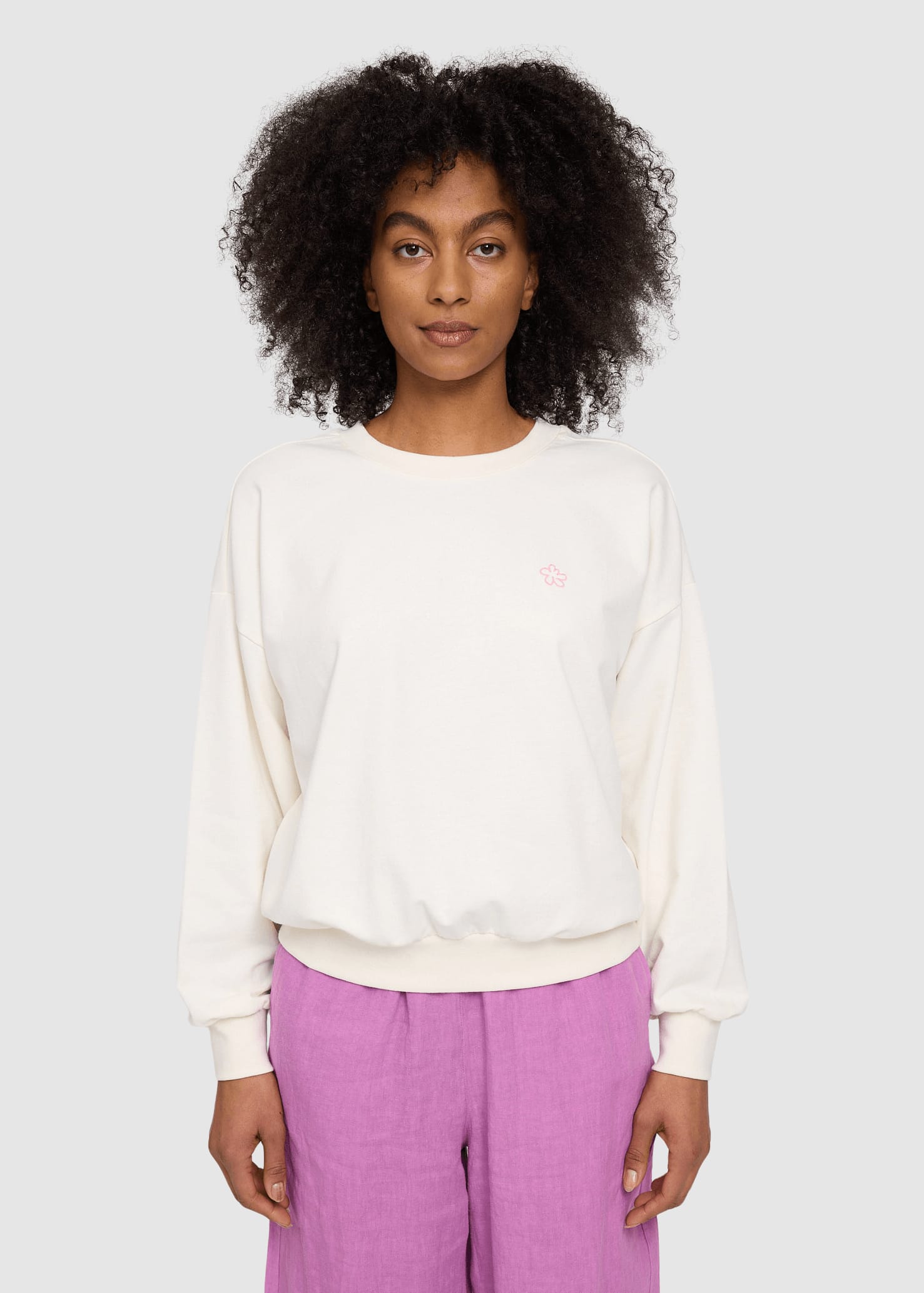 Back Print Sweatshirt Offwhite/flowers Back Print Sweatshirt Offwhite/flowers
