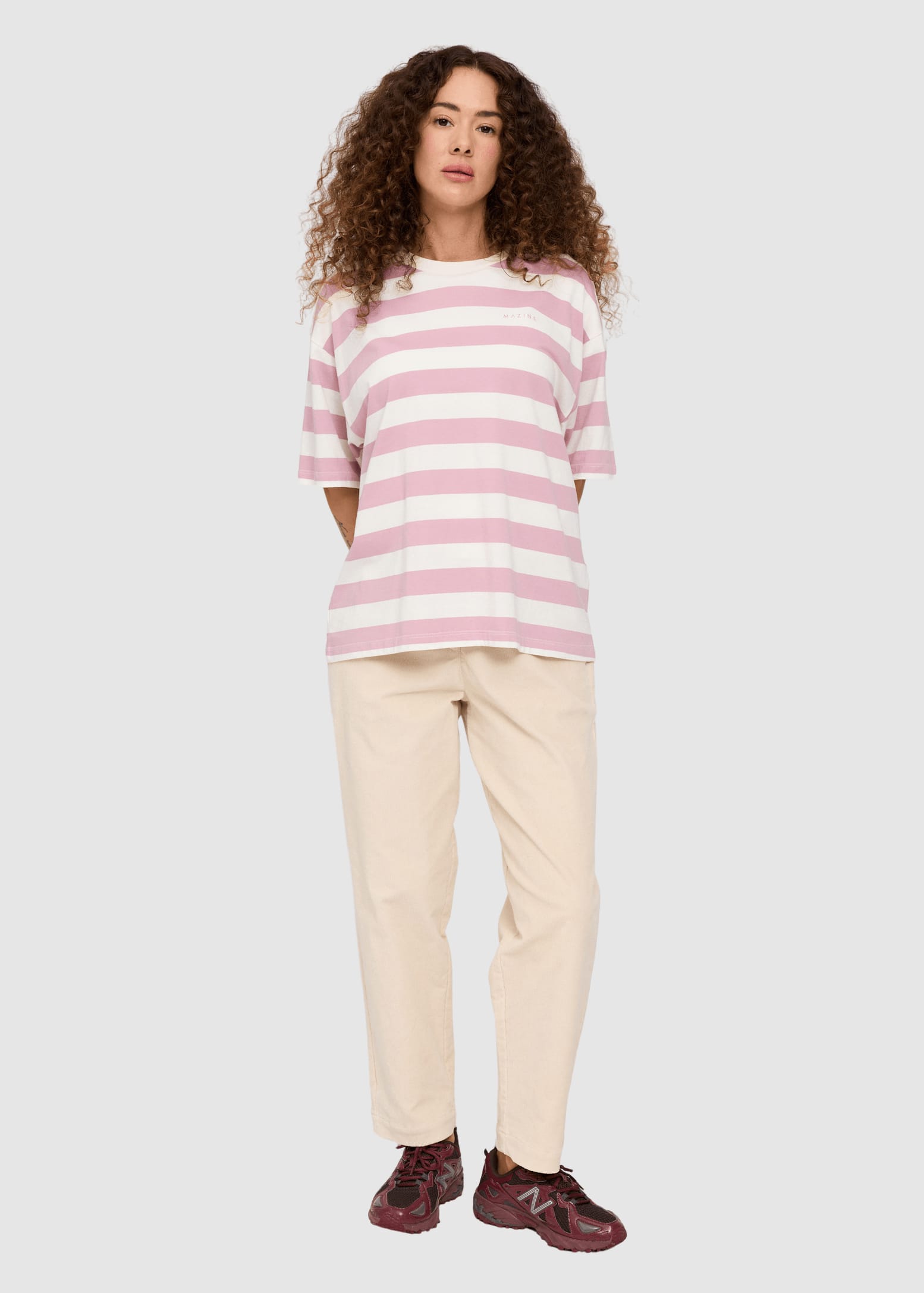 Bold Striped T-Shirt Orchid Offwhite