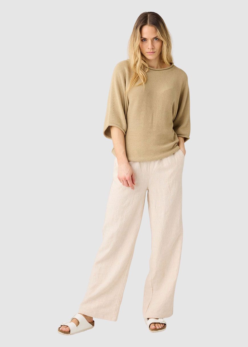 Posey Wide Mid-Rise Linen Pants
