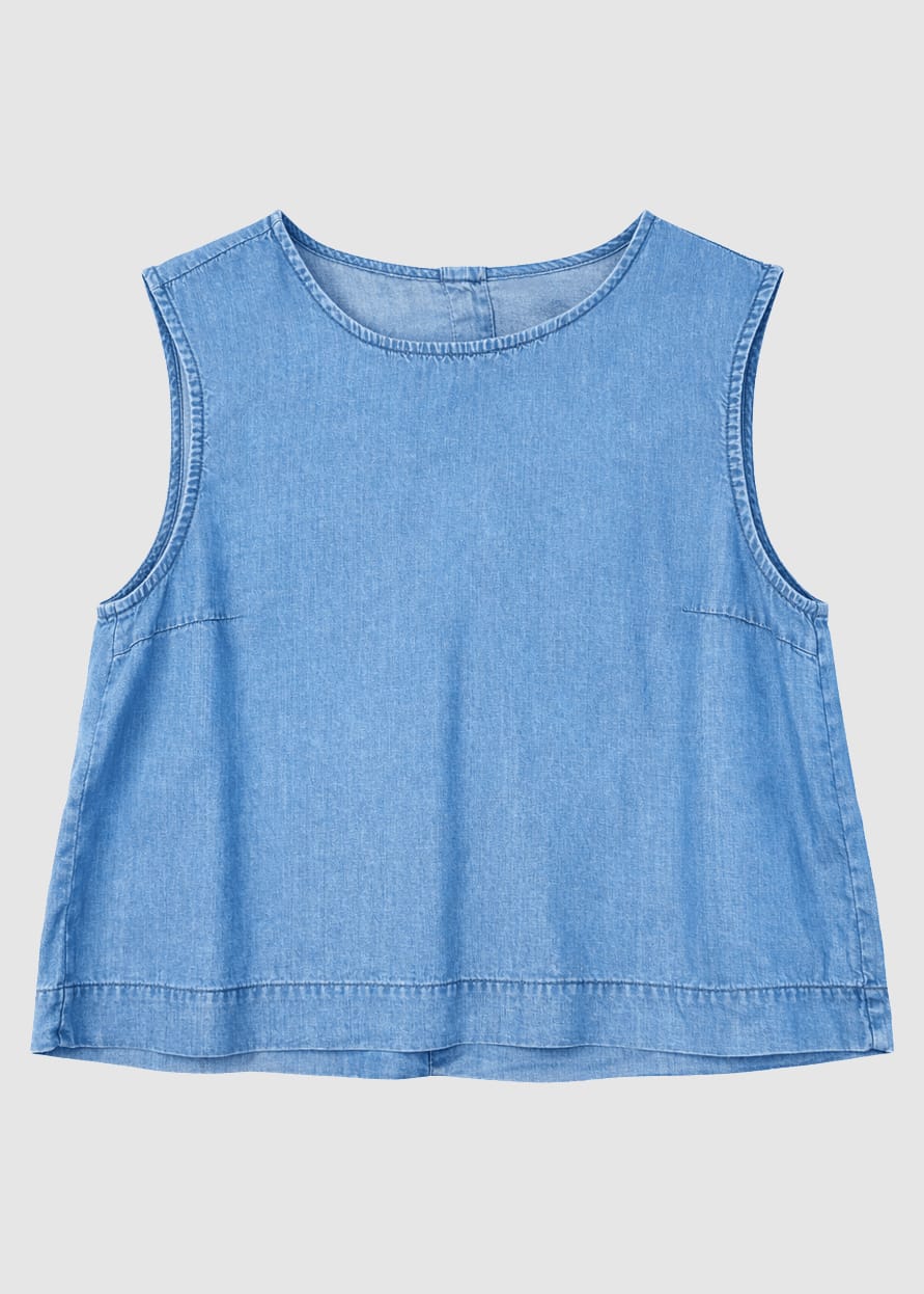 Tencel Top Dark Blue Wash