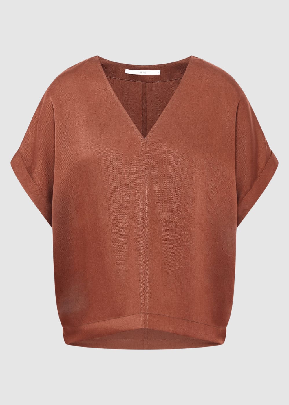 Blusenshirt Aus Tencel Dark Mocca