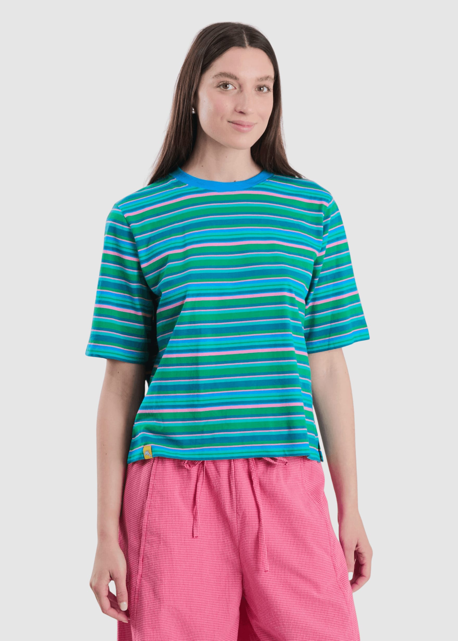 Stripes Boxy Tee Blue