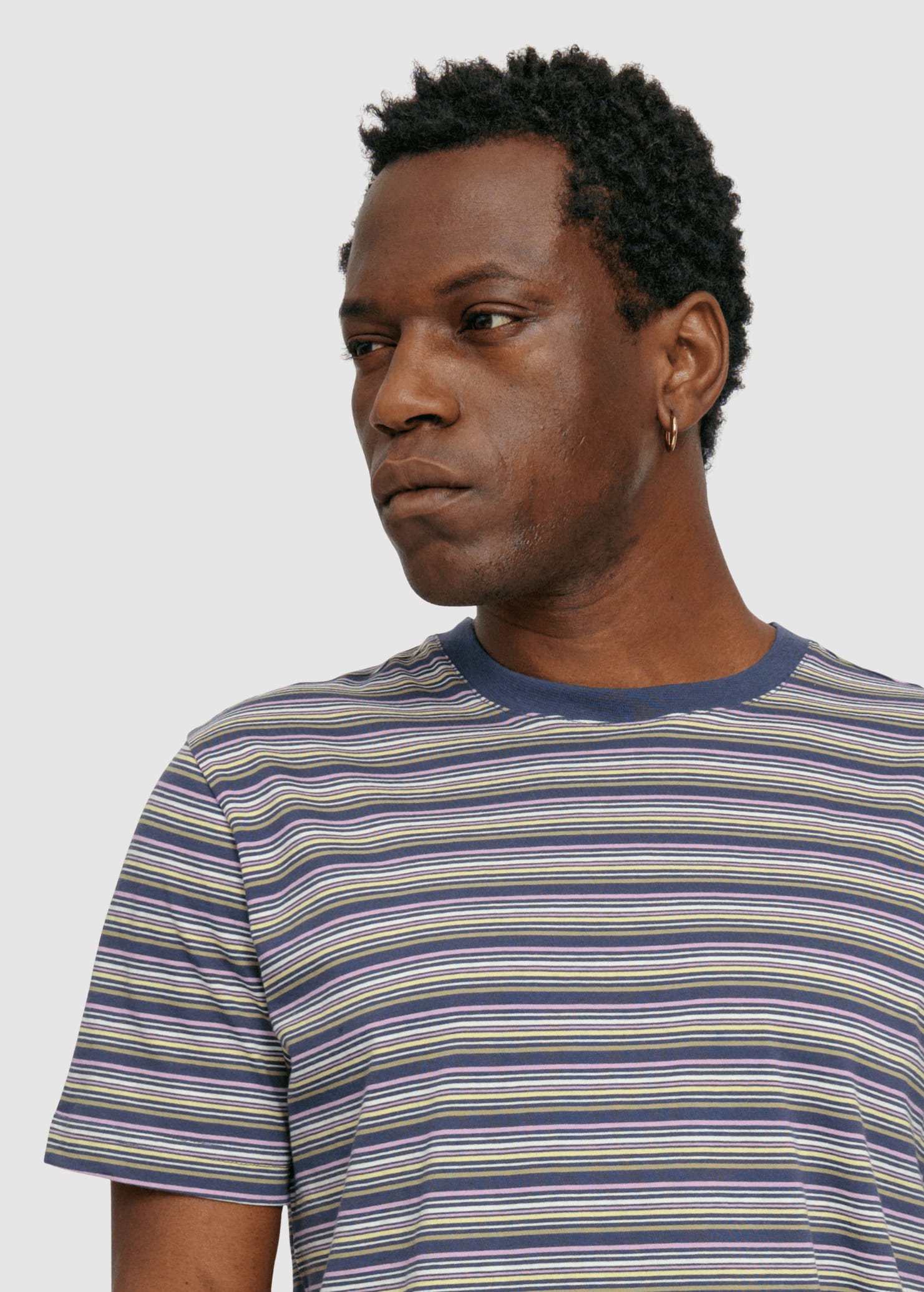 Retro Striped T-Shirt Blue Night Multicolor
