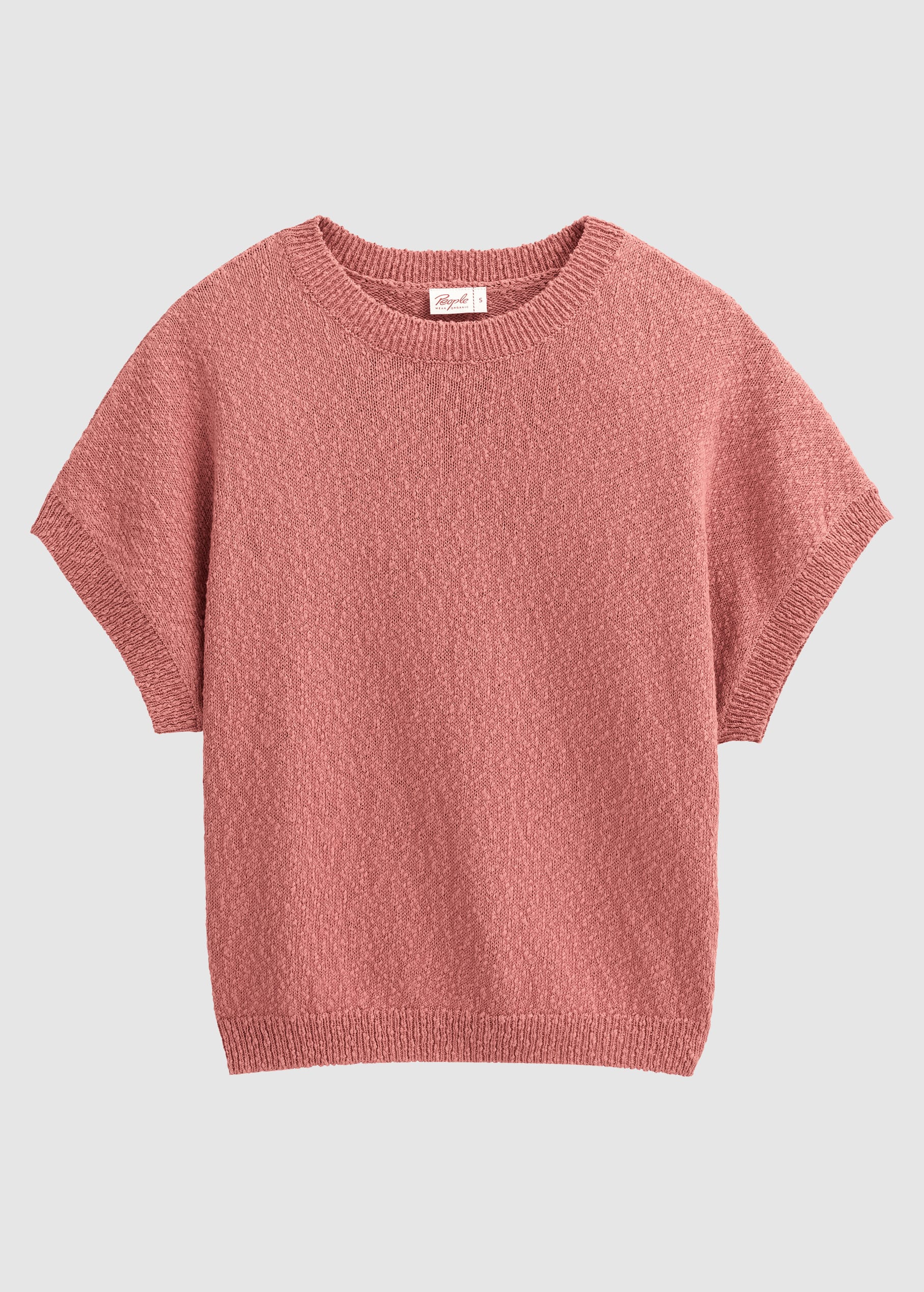 Strick-Pullover Kurzarm Blass Rot