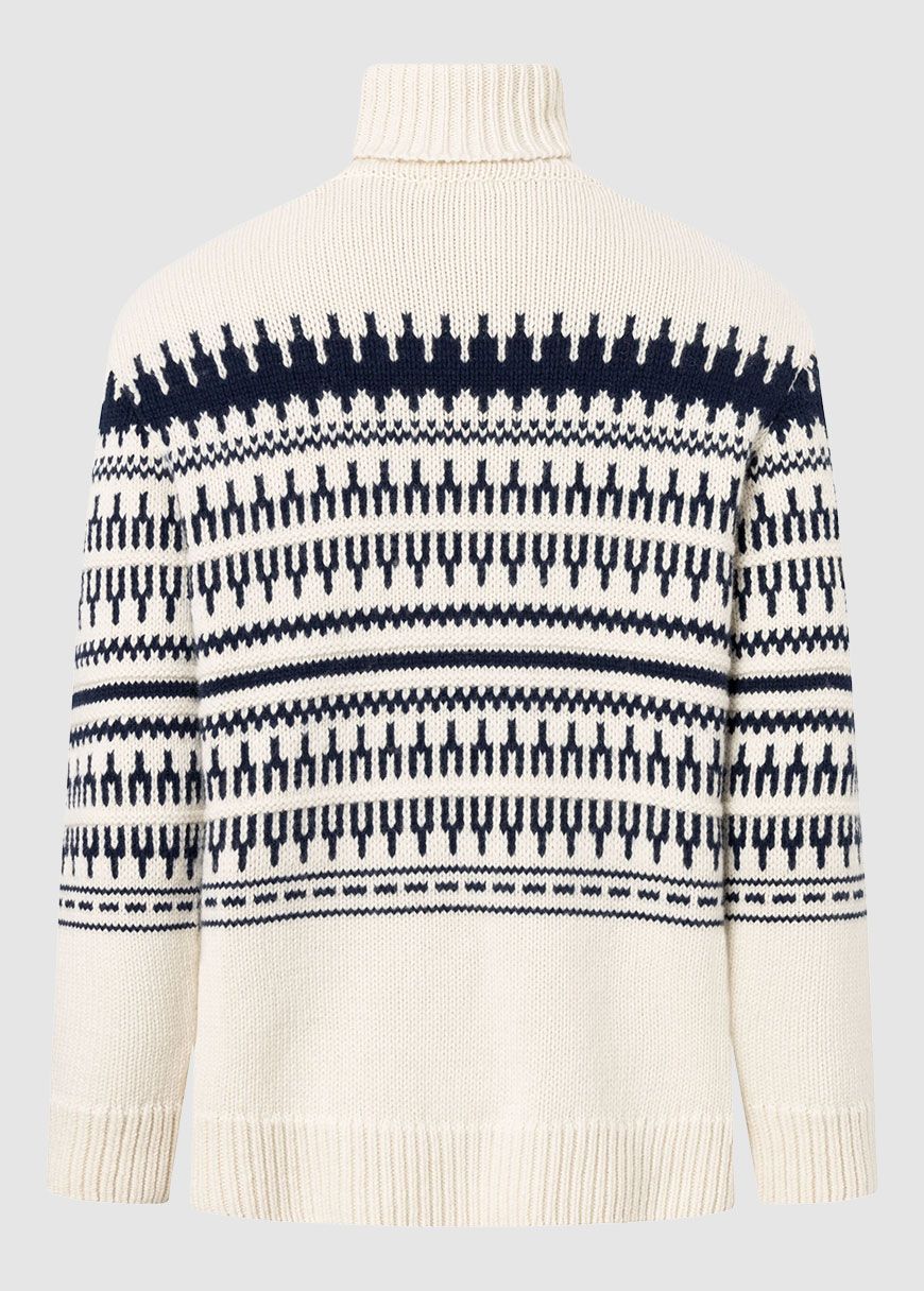 Knitted Pattern Roll Neck