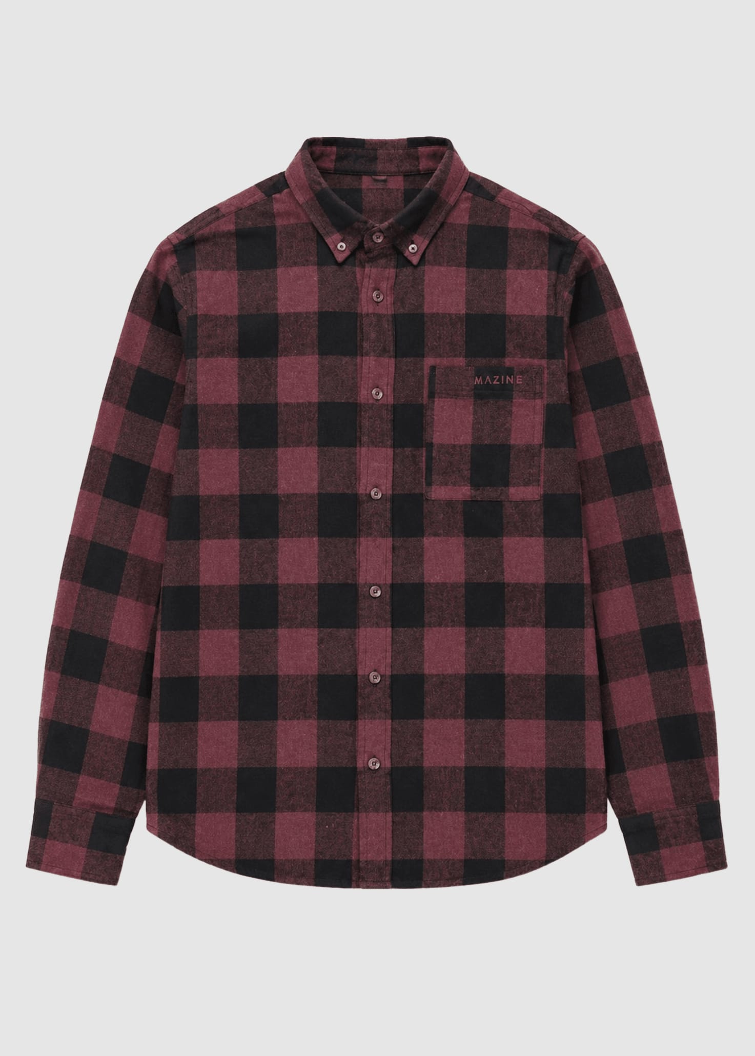 Checked Flannel Shirt Eggplant Black Melange