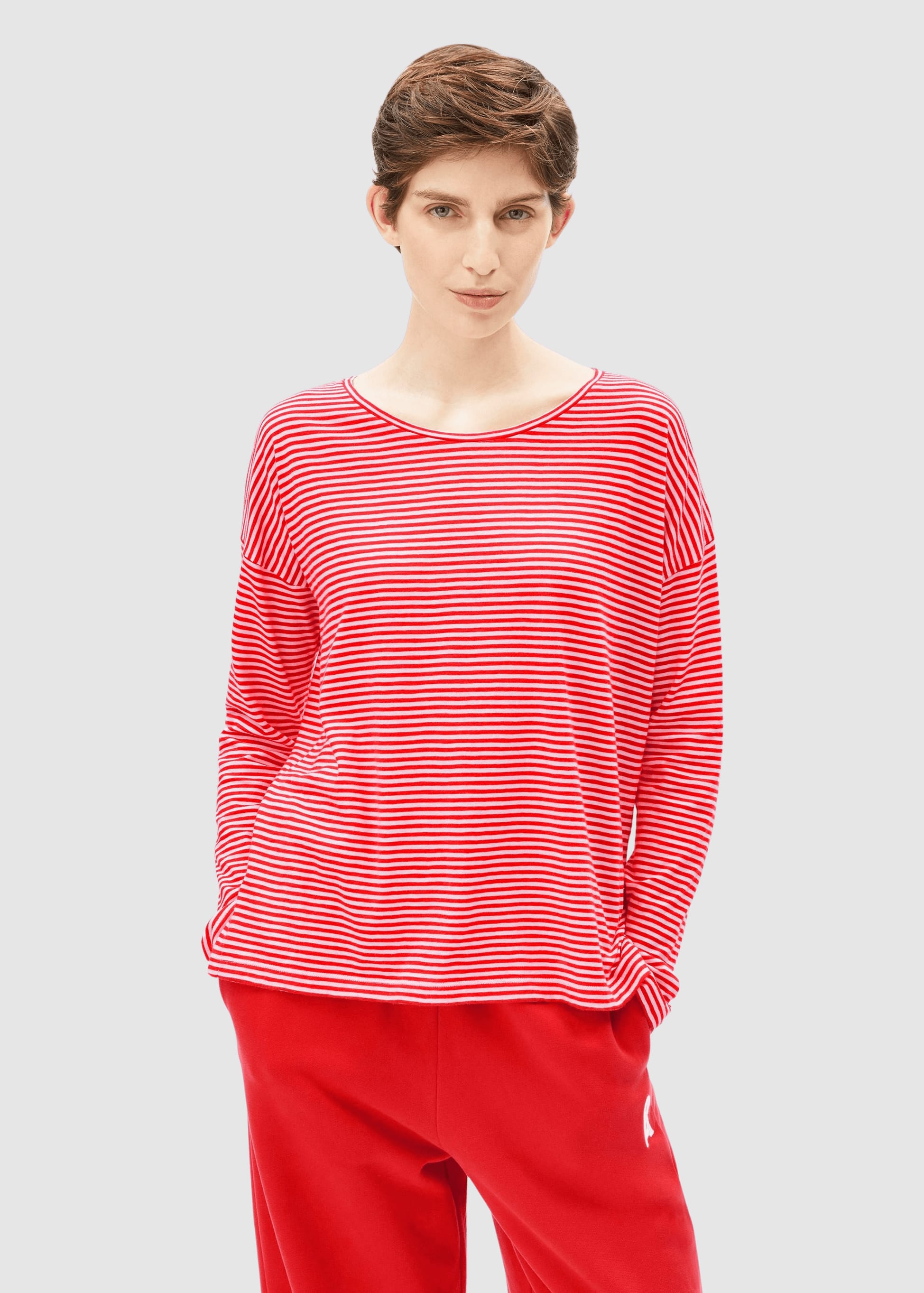 Xianaa Stripe Longsleeve Pink Mist-Mars Red Xianaa Stripe Longsleeve Pink Mist-Mars Red