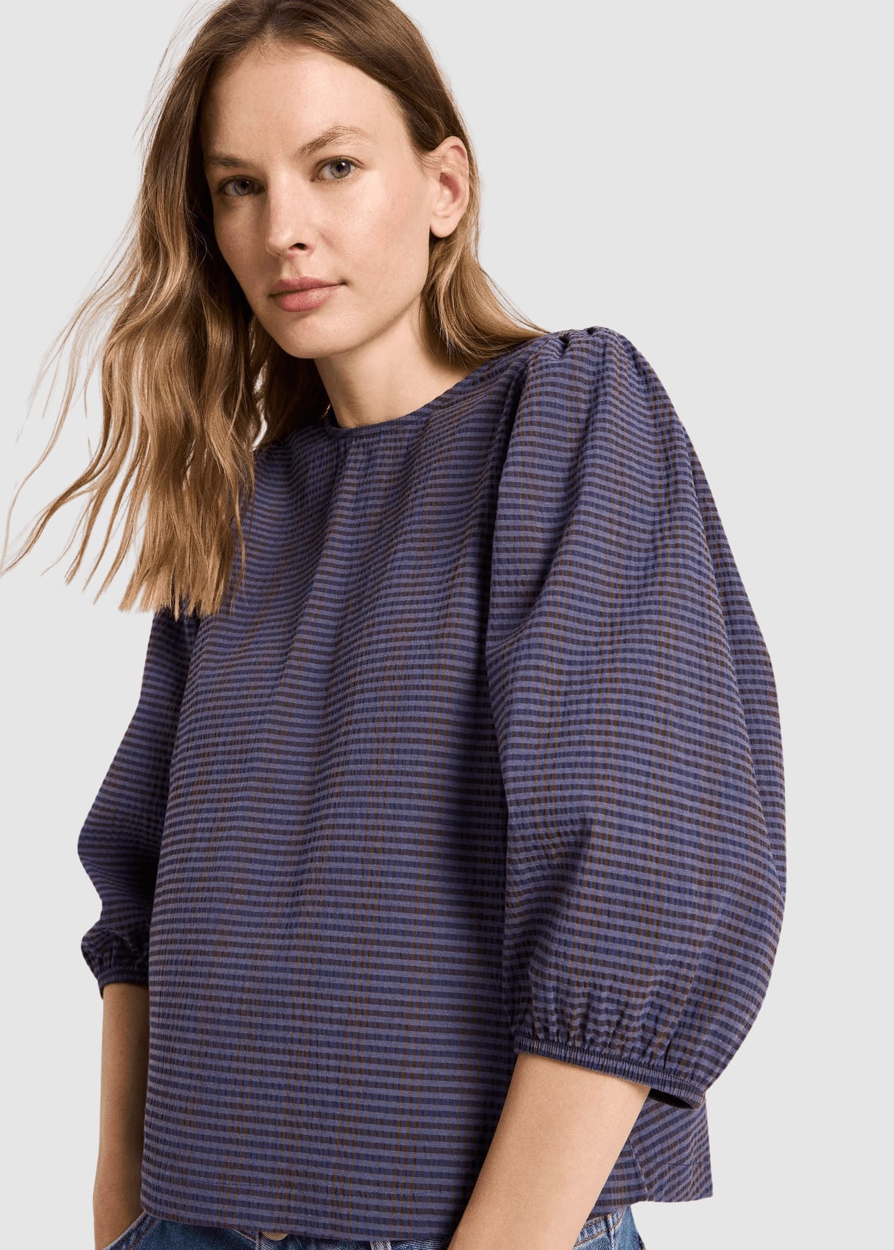 Bluse Ocs Blue / Brown