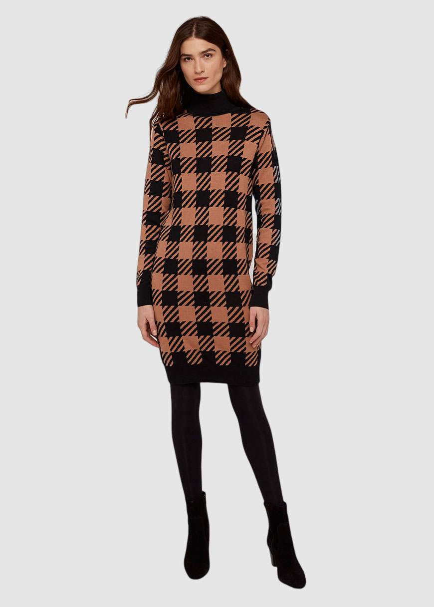 Millie Checked Knitted Dress Millie Checked Knitted Dress