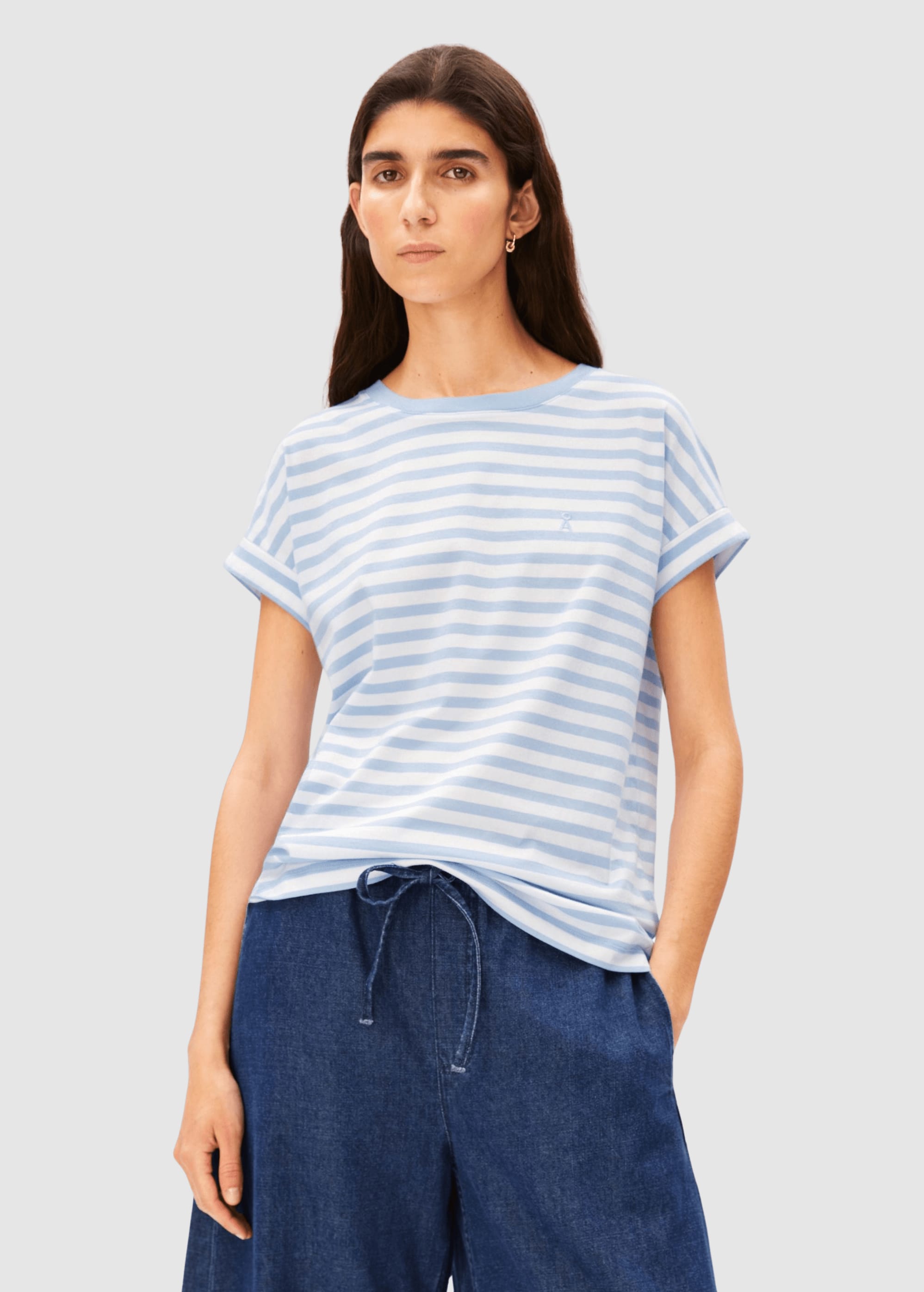 armedangels-idaara-stripe-t-shirt-white-soft-blue-1.jpeg Idaara Stripe T-Shirt White Soft Blue