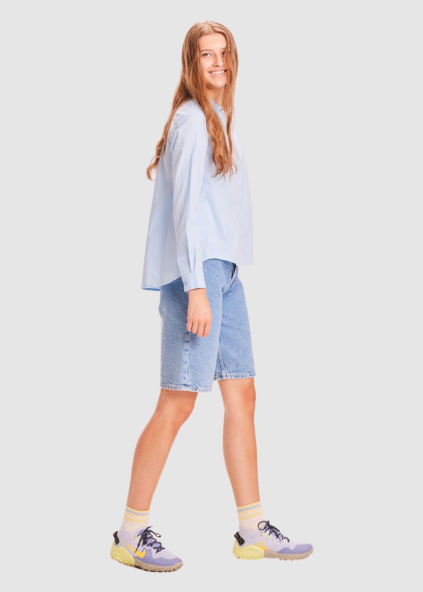 Reborn Ally High Waist Bermuda Denim Shorts