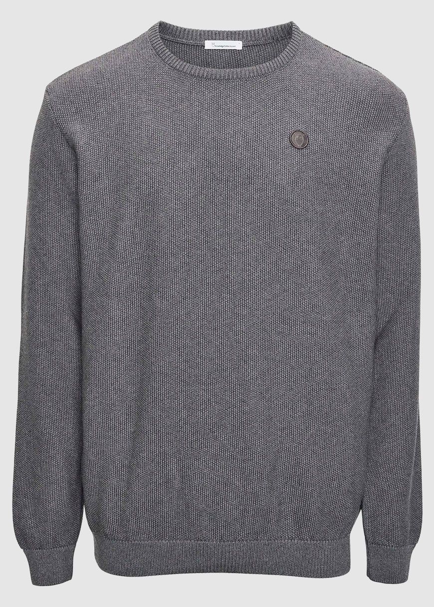 Pique Badge Knit O-Neck