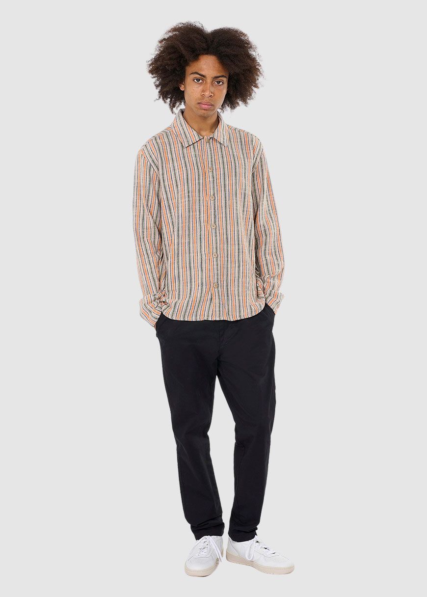 Loose Woven Striped Overshirt Loose Woven Striped Overshirt