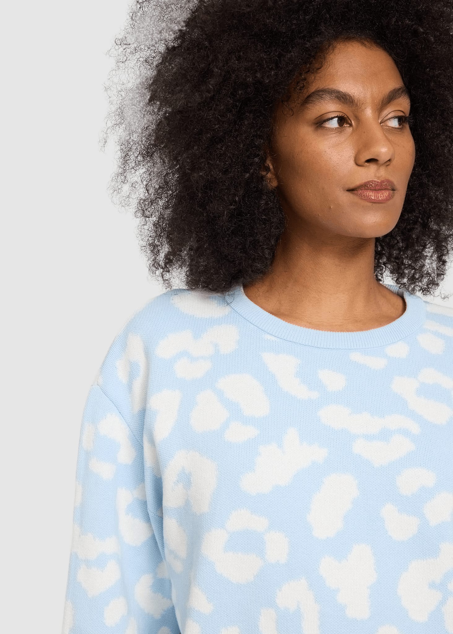 Leo Jacquard Knit Jumper Dream Blue Offwhite Leo Jacquard Knit Jumper Dream Blue Offwhite