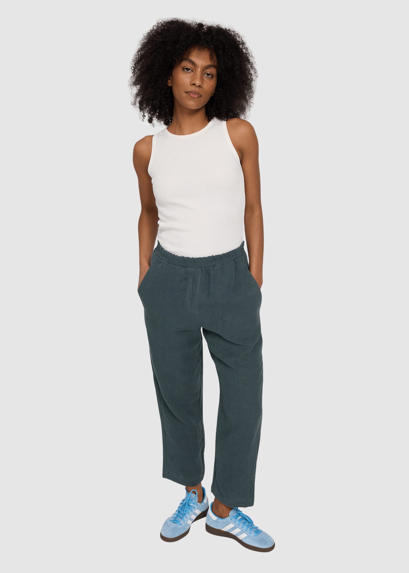 Straight Leg Linen Pants Bottle