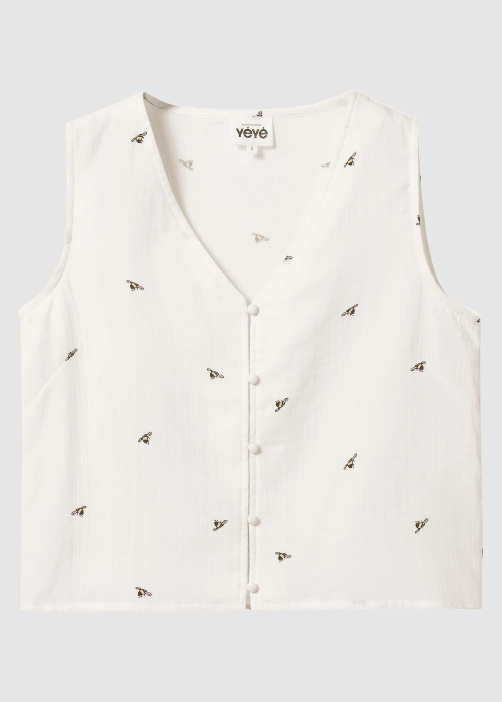 Bee Nice Vest Top White Bee Nice Vest Top White