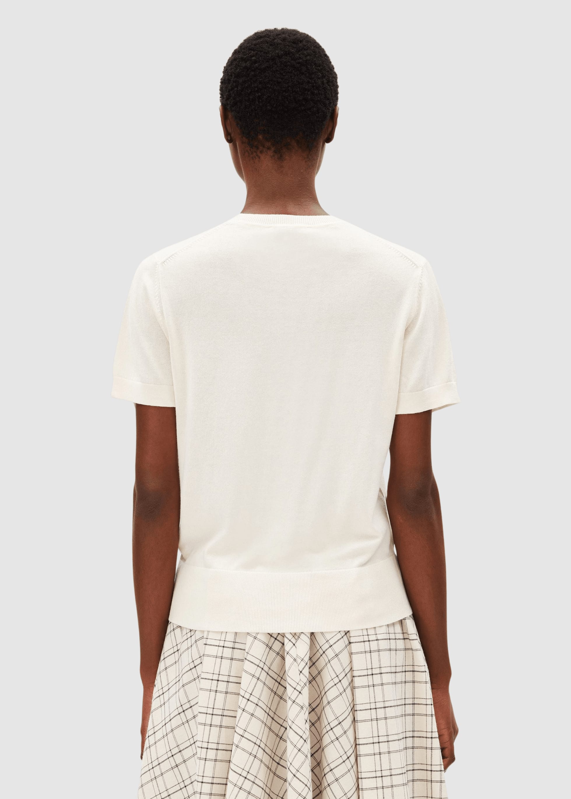 Fine S Sl Knit Sweater Oatmilk