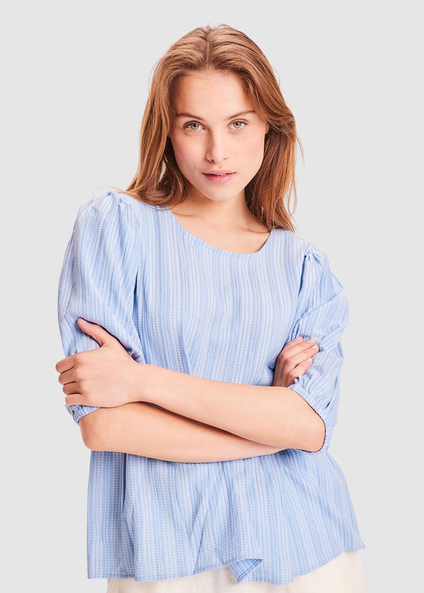 Lily Lenzing Ecovero Puff Sleeve Structure Top