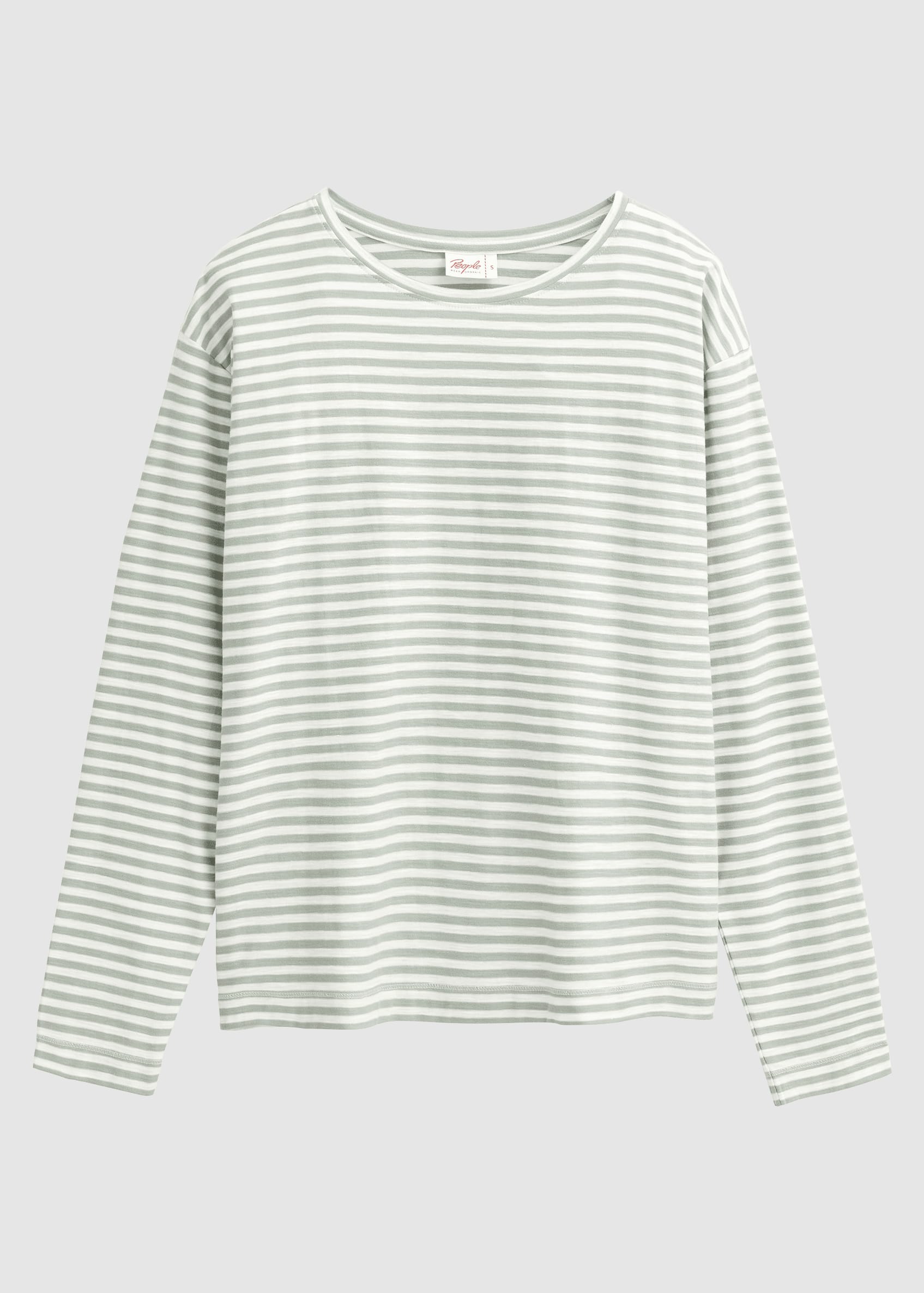 Langarm-Shirt Salbei Geringelt Langarm-Shirt Salbei Geringelt