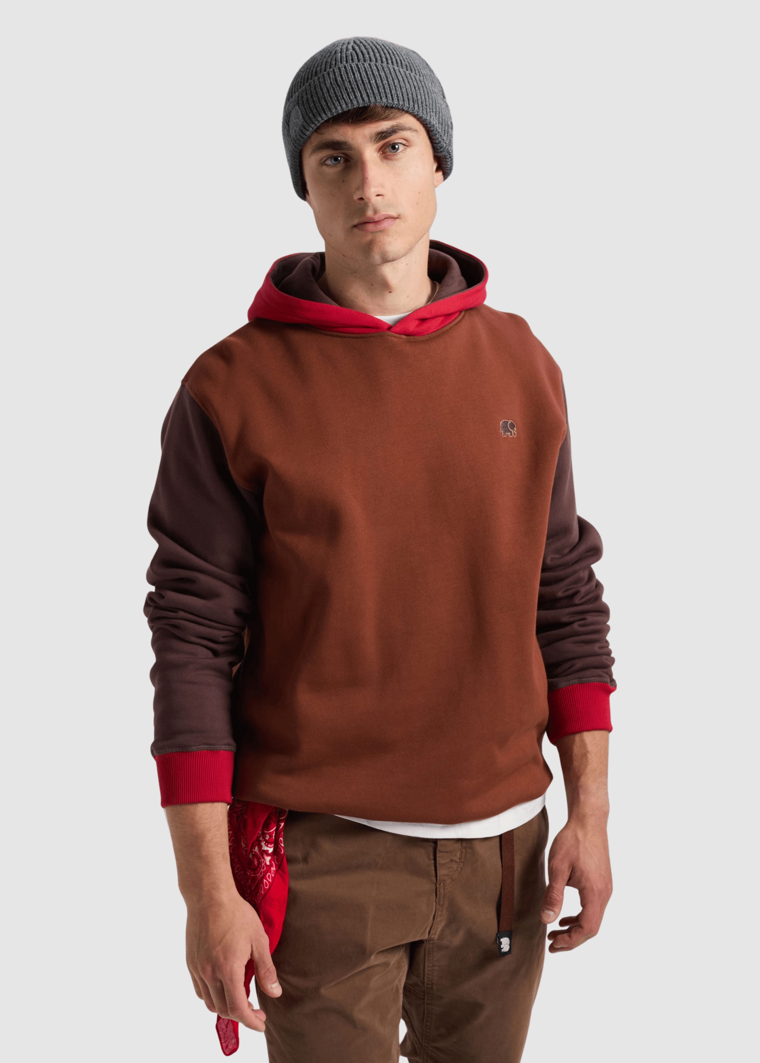 trendsplant-color-block-hoodie-cherry-mahogany-brown-1.jpeg Color Block Hoodie Cherry Mahogany Brown
