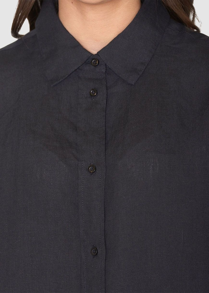 Loose Linen Long Sleeved Shirt