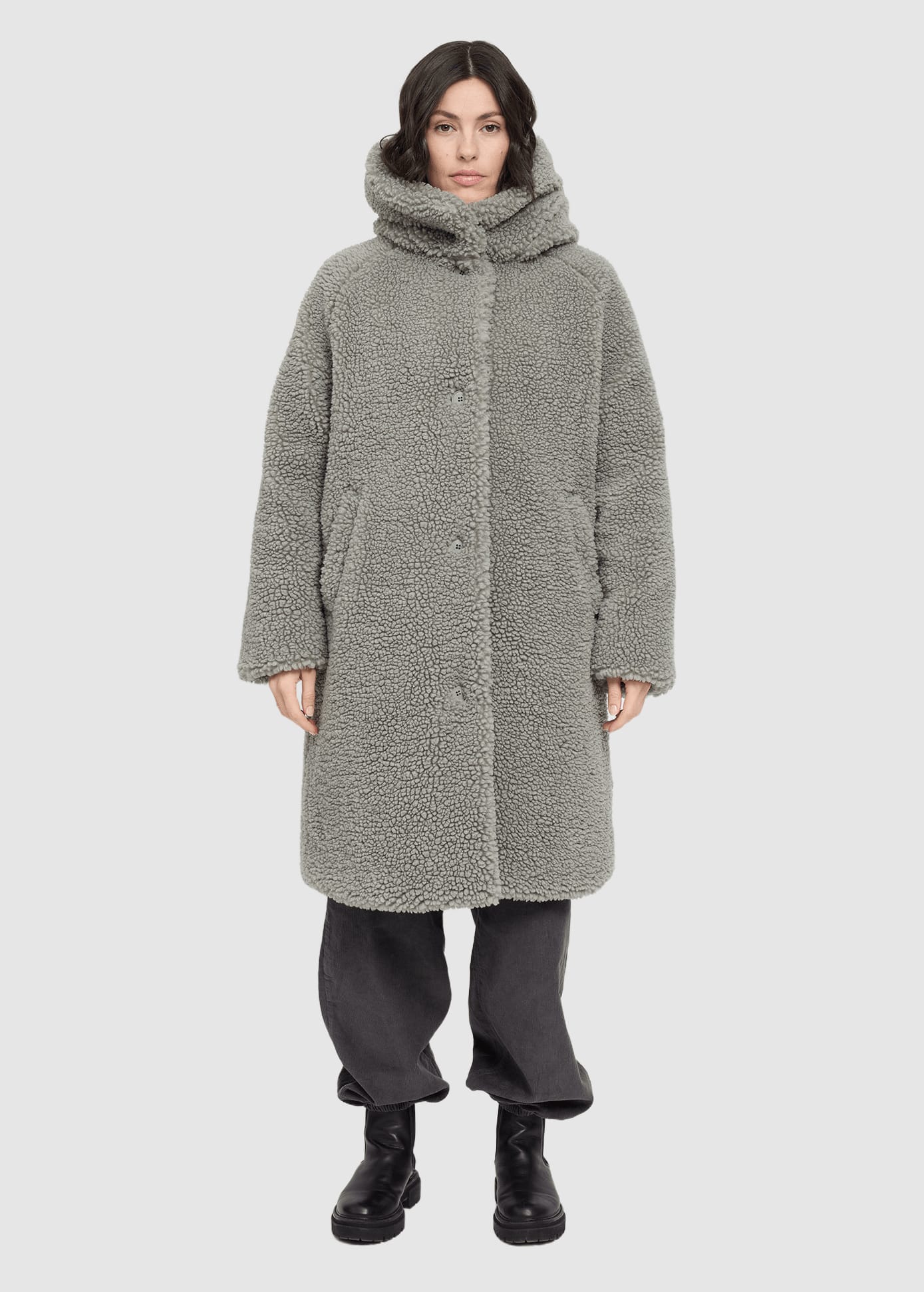 Faux-Fur Coat Eucalyptus