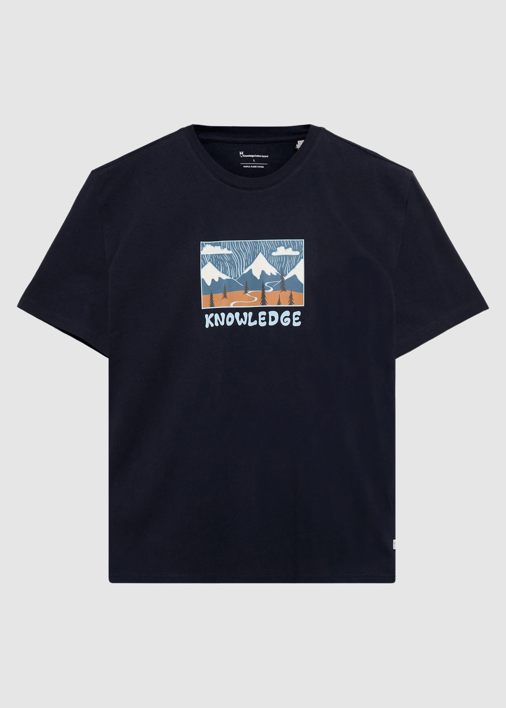 knowledge-cotton-apparel-front-print-t-shirt-night-sky-4.jpeg Front Print T-Shirt Night Sky