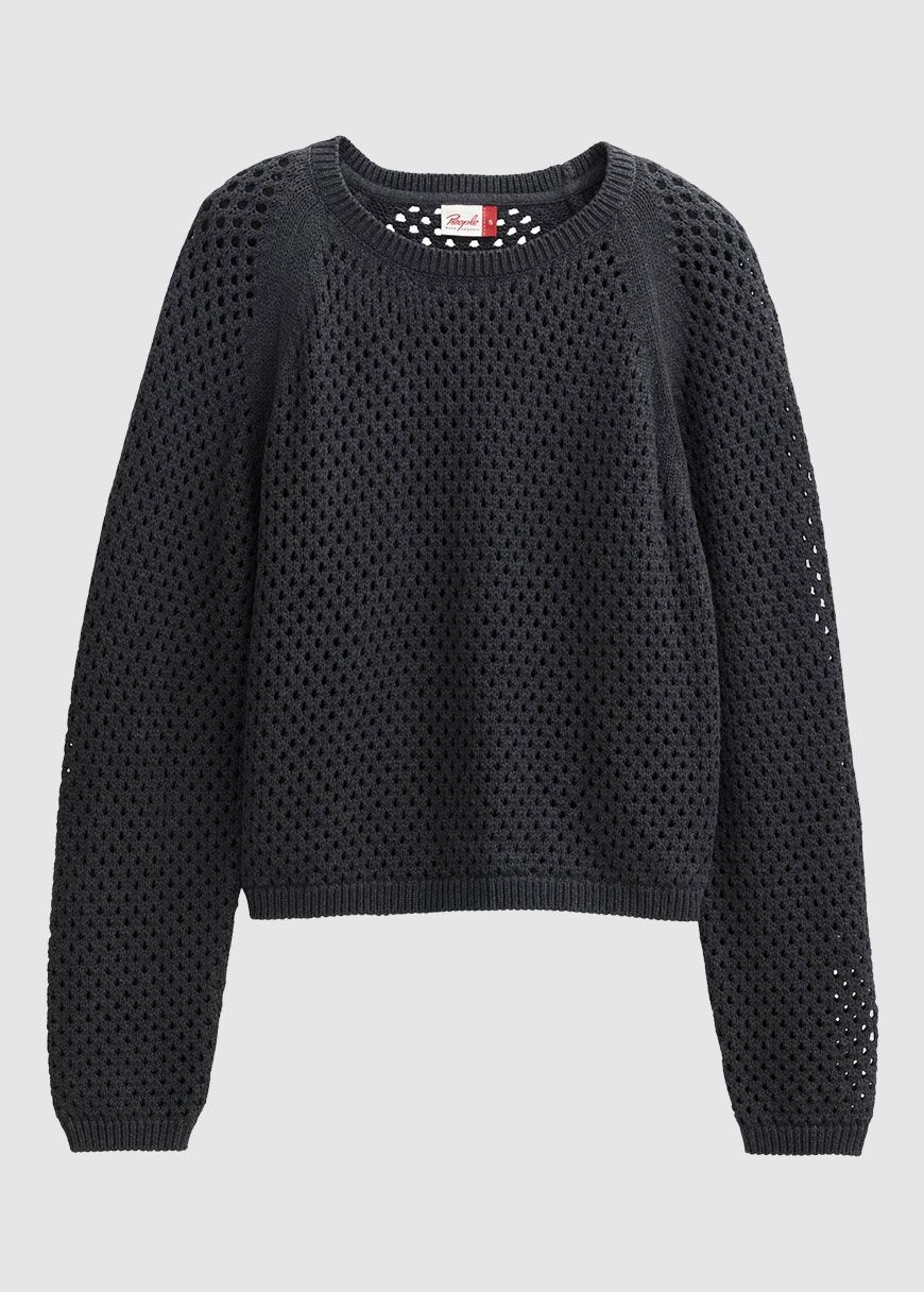 Lochstrick Raglanpullover