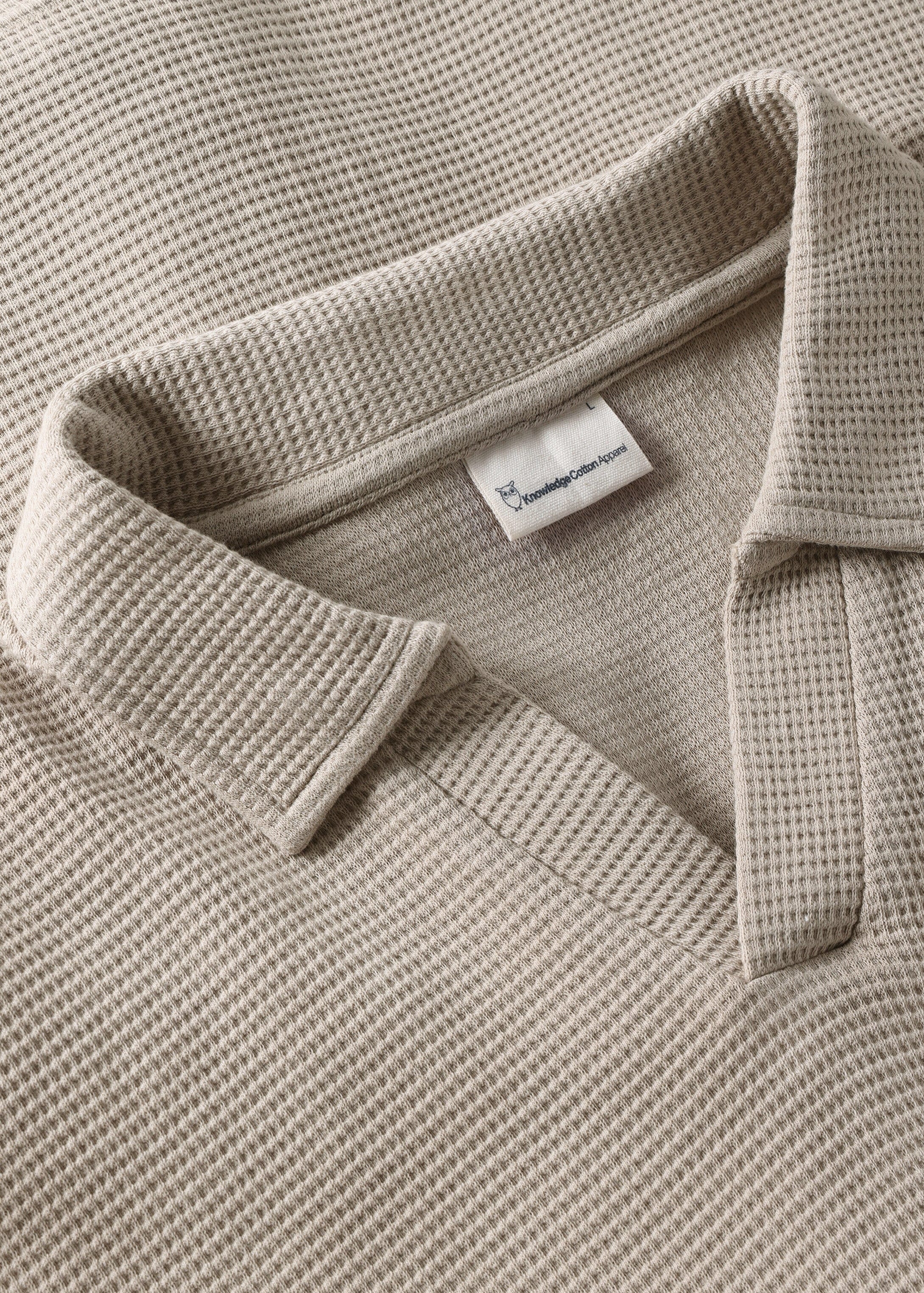 Waffle Polo Light Feather Gray Waffle Polo Light Feather Gray