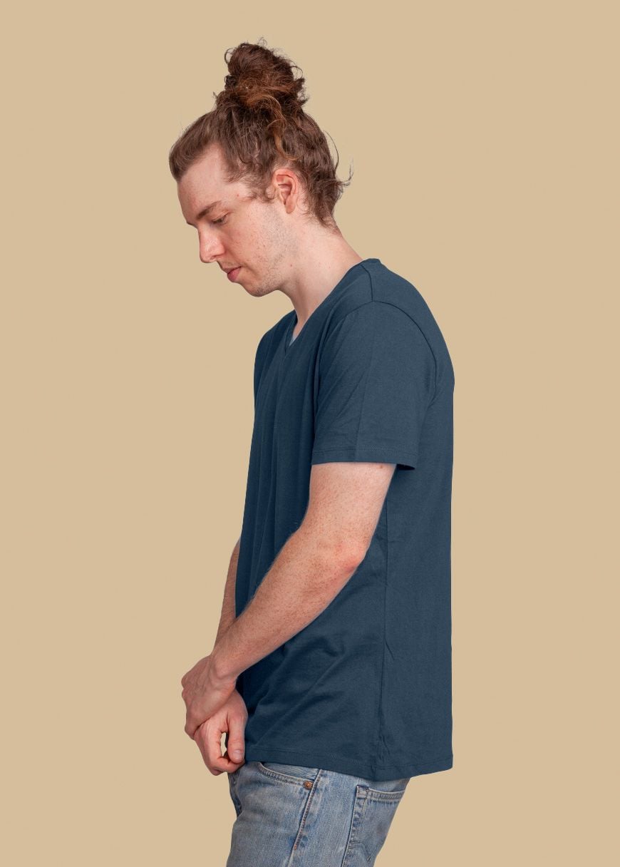 GXB-STTM562-FRENCHNAVY-03.jpg V-Neck T-Shirt Man French Navy