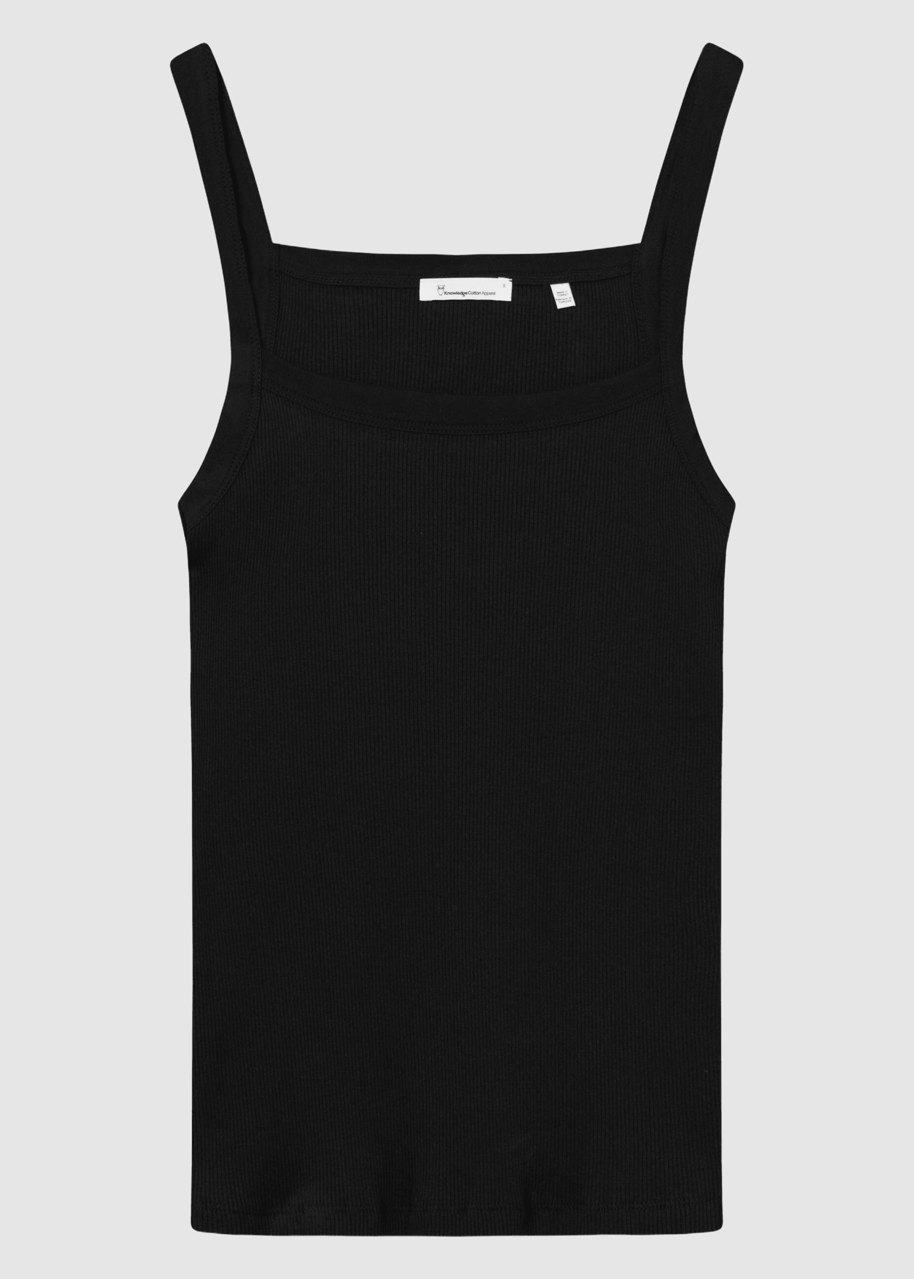 Rib Strap Top Black Jet