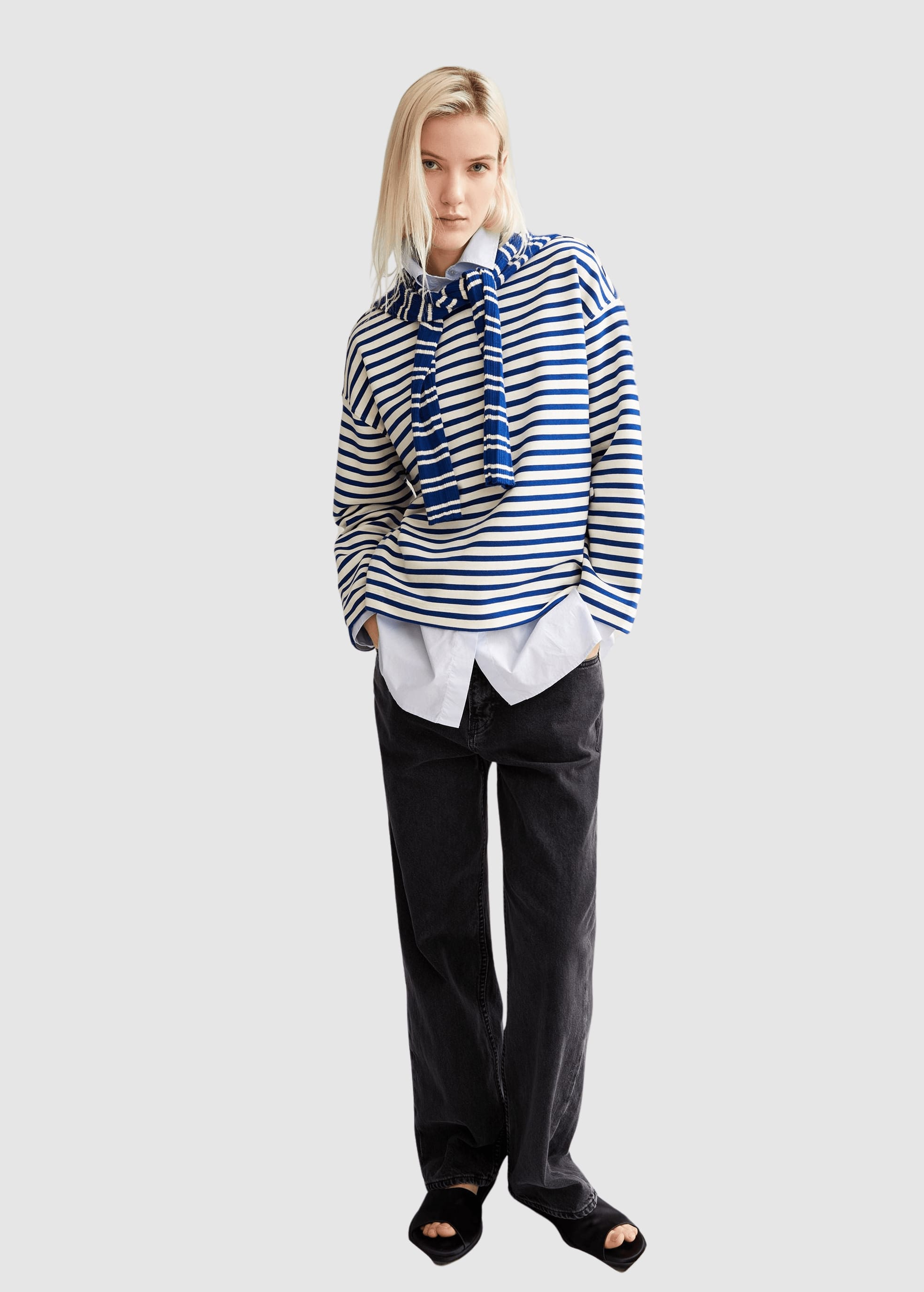 Frankaa Maarlen Stripe Sweat Undyed-Dynamo Blue Frankaa Maarlen Stripe Sweat Undyed-Dynamo Blue