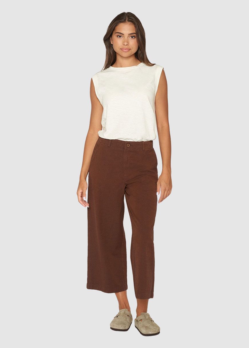 Posey Mid-Rise Wide Slub Yarn Cropped Pants Posey Mid-Rise Wide Slub Yarn Cropped Pants