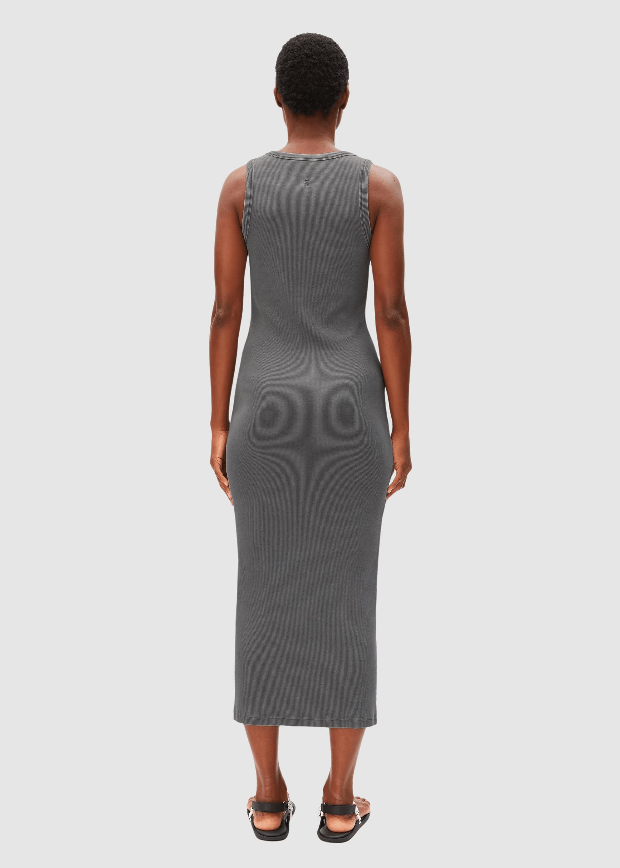 Gmt Dye Bodycon Rib Dress Space Steel