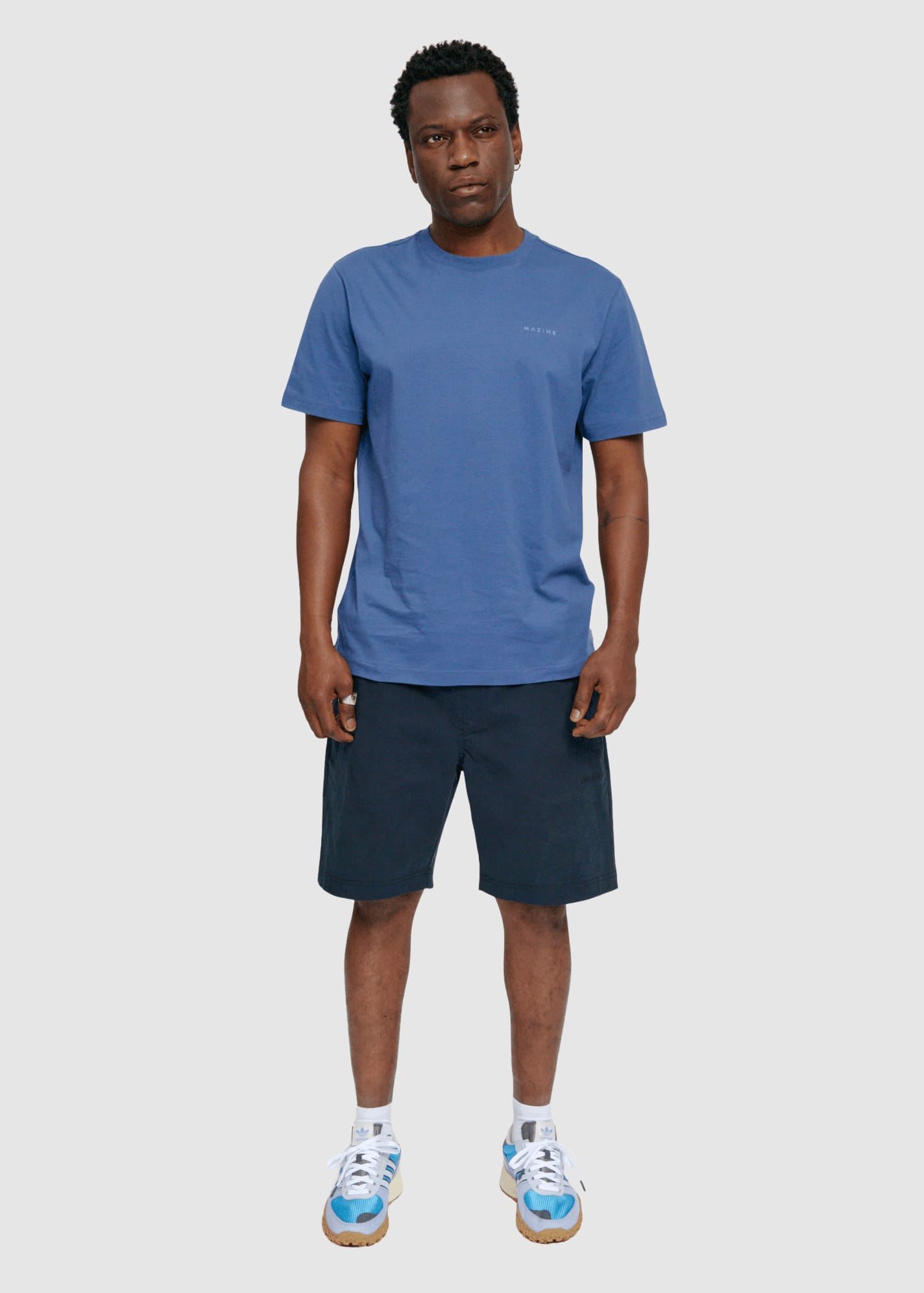 Back Print T-Shirt Blue Indigo Palm Back Print T-Shirt Blue Indigo Palm