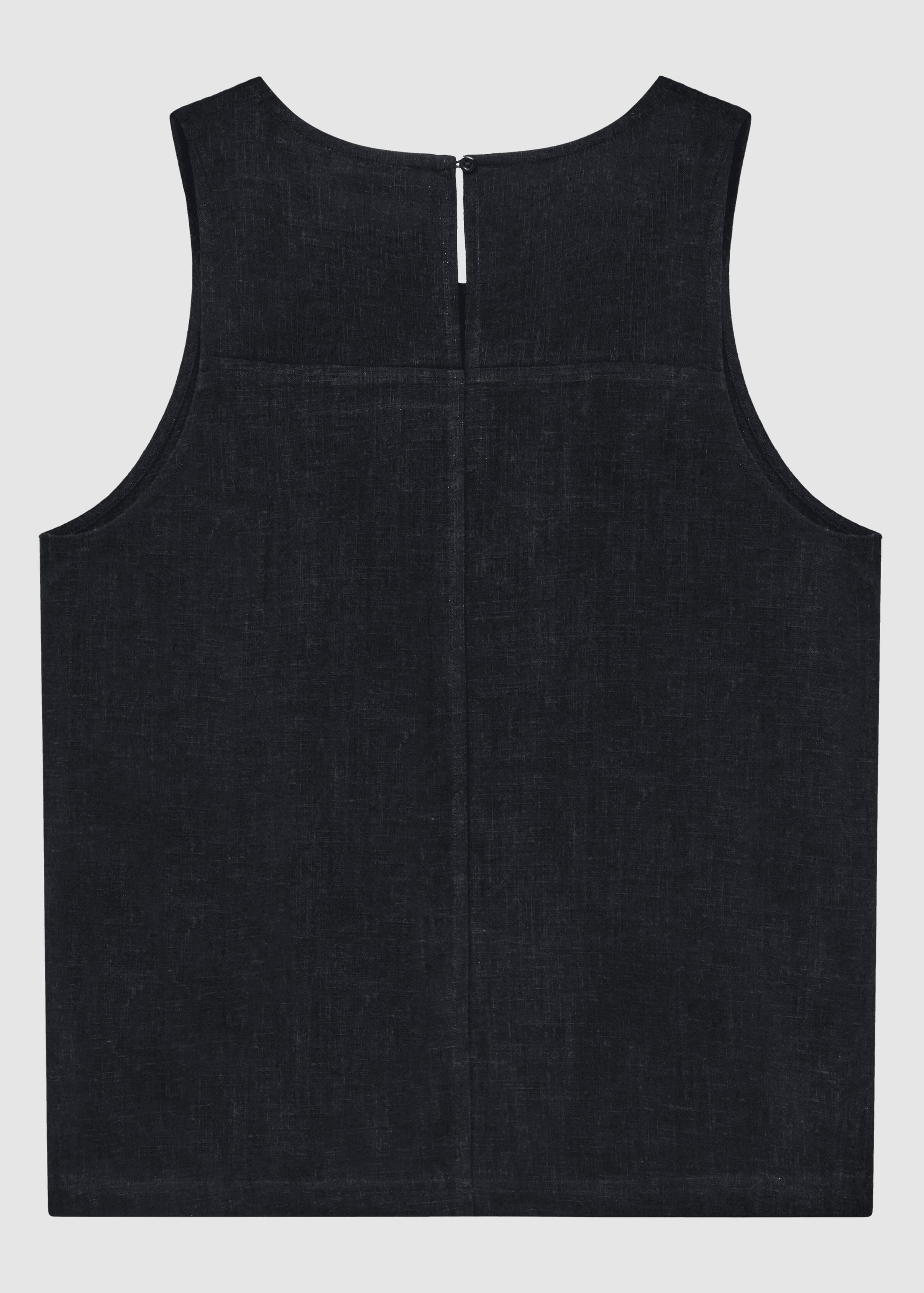 Linen-MIX Top Black Jet