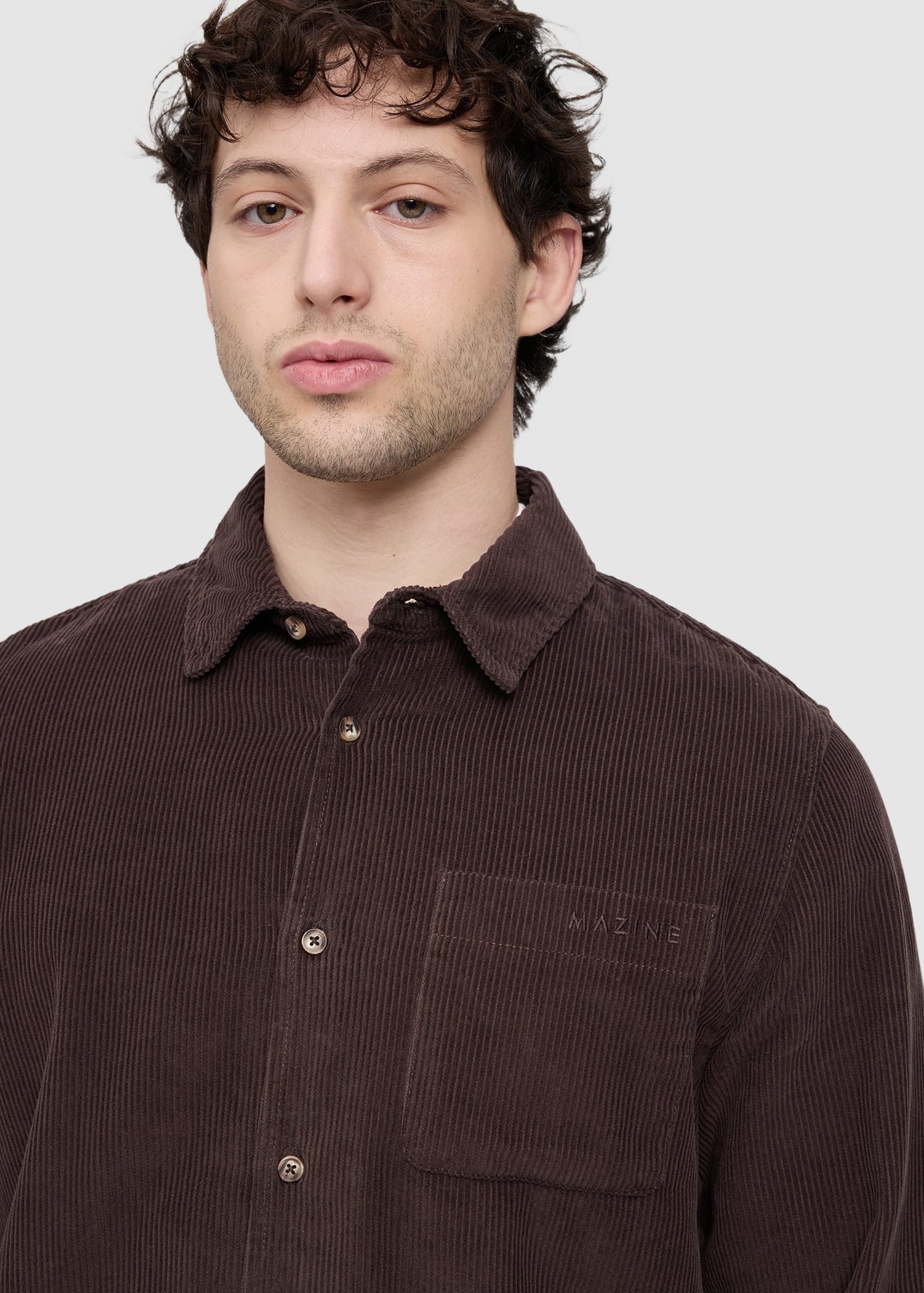 Pocket Corduroy Shirt Black Coffee