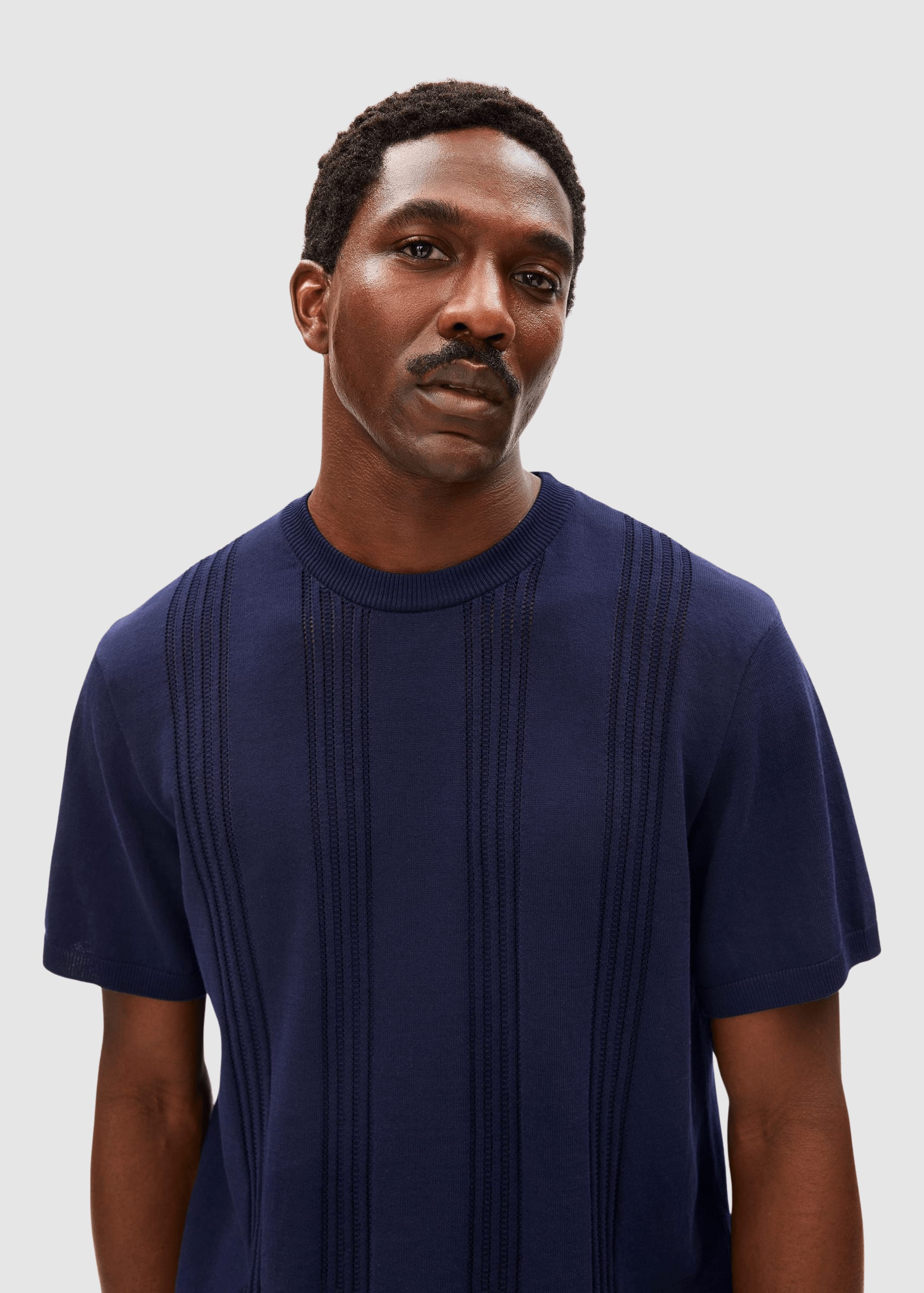 Cotton Knit T-Shirt Tinted Navy Cotton Knit T-Shirt Tinted Navy