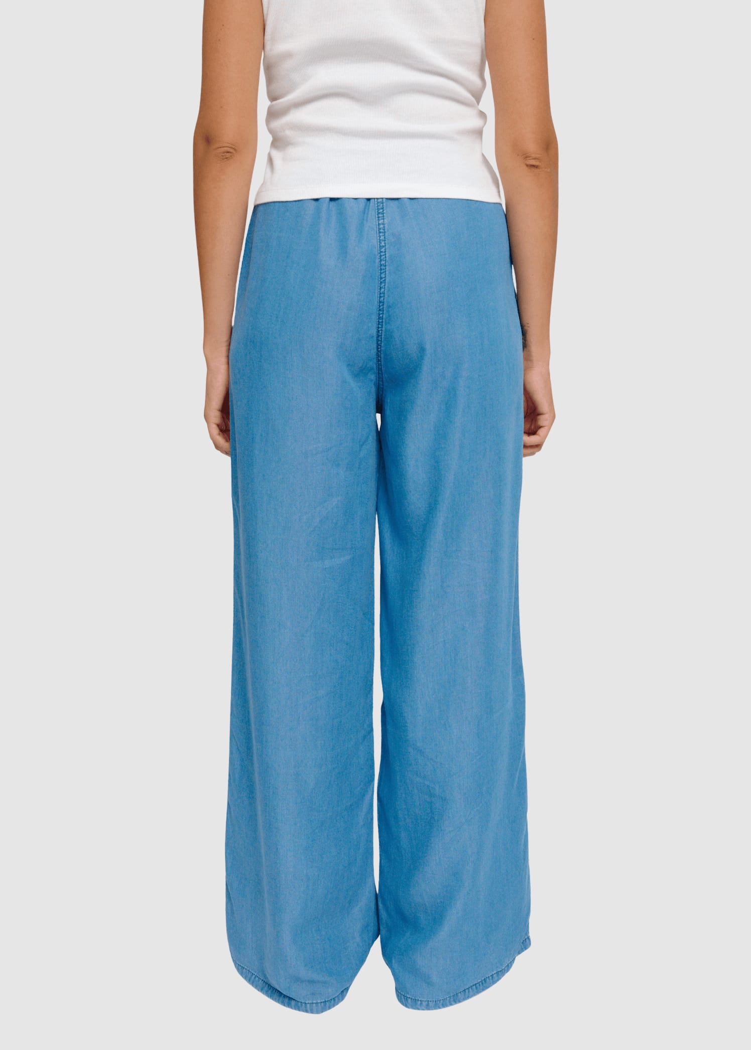 Drawstring Tencel Pants Dark Blue Wash