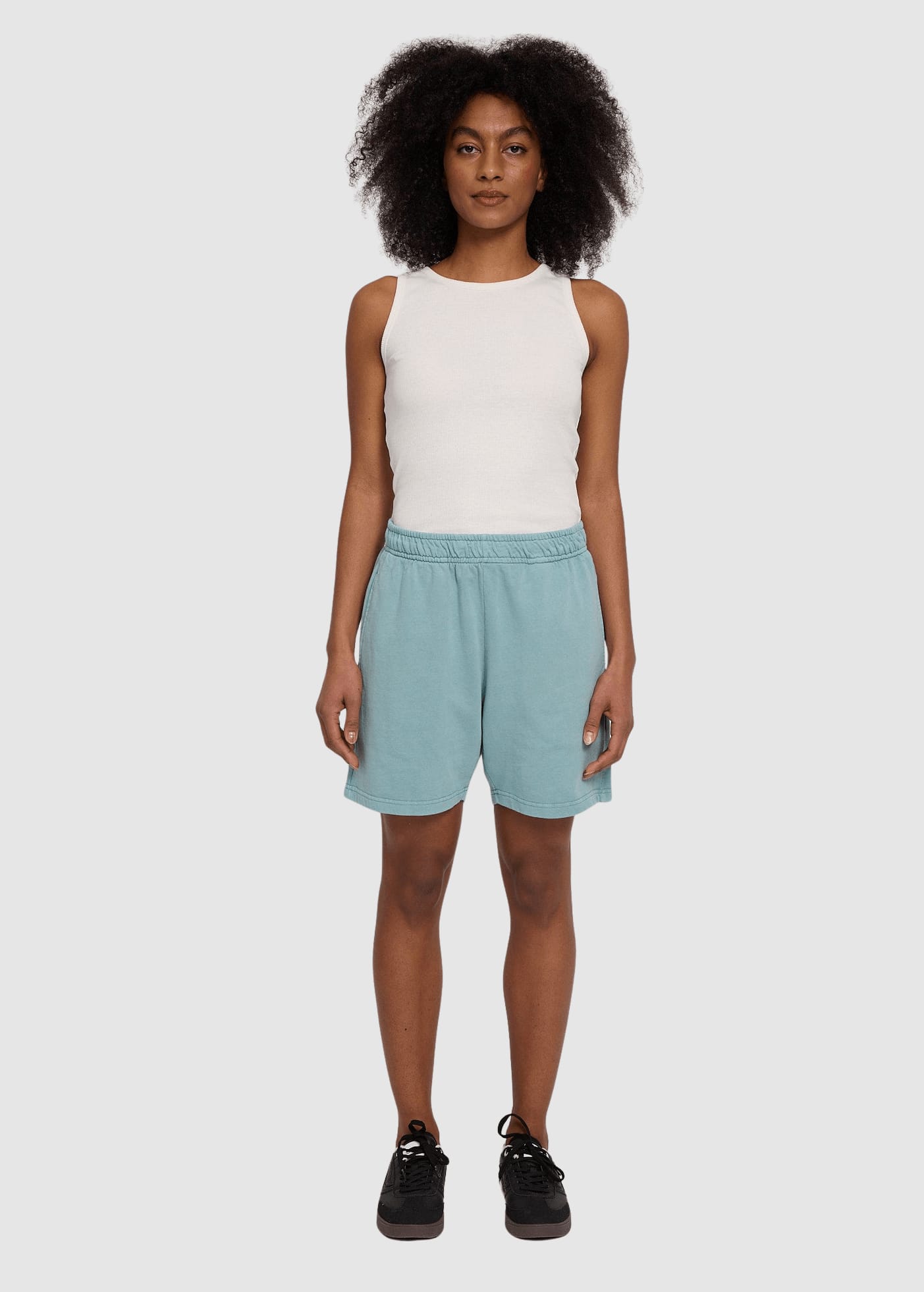 Genderless Natural Dye Sweat Shorts Natural Dye Turquoise