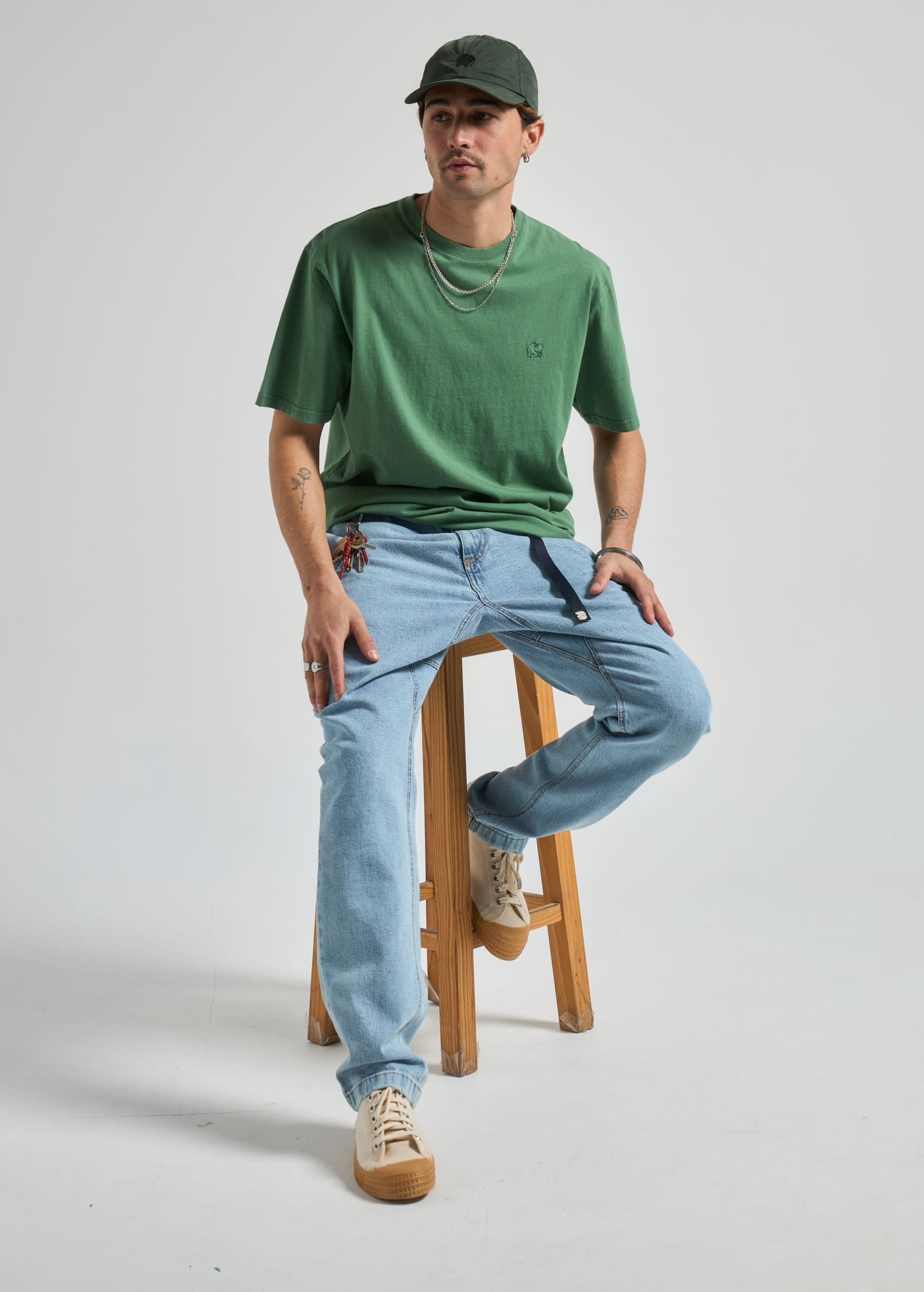 Essential Sunwashed T-Shirt Myrtle Green