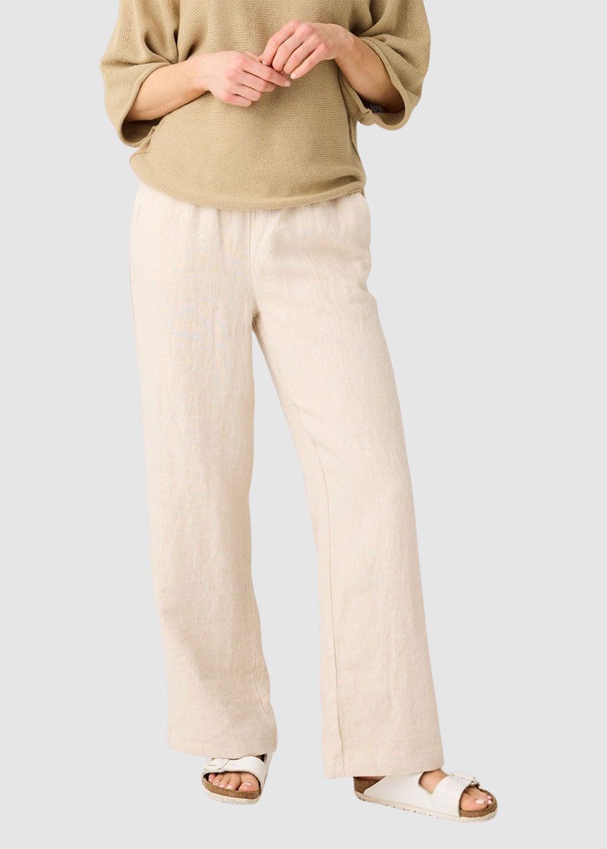 Posey Wide Mid-Rise Linen Pants